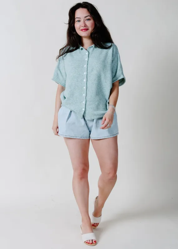 The Kaleigh Short Sleeve Cardigan - Teal made by Vinnie Louise