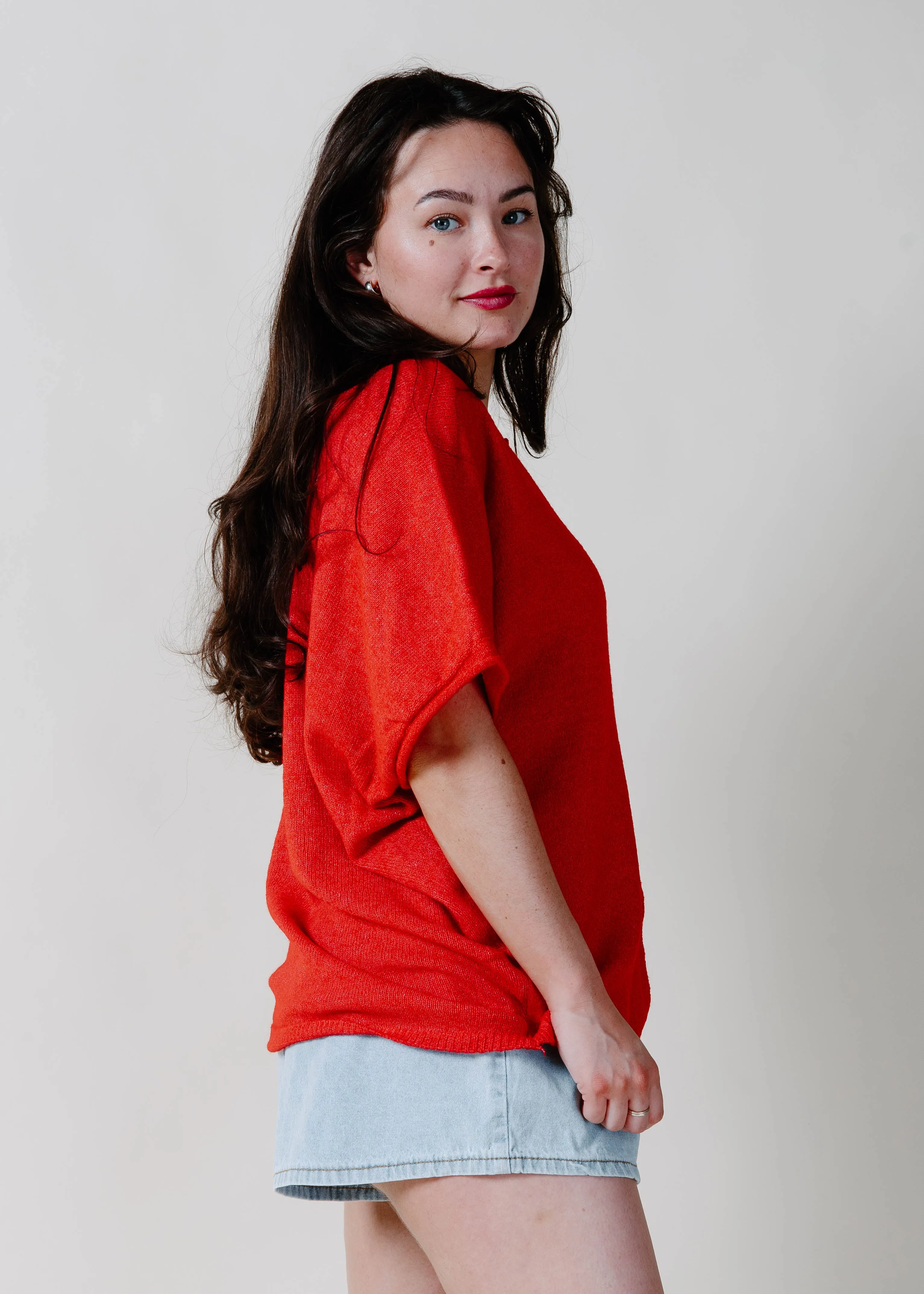 The Kaleigh Short Sleeve Cardigan - Red sold by Vinnie Louise product image thumbnail 3