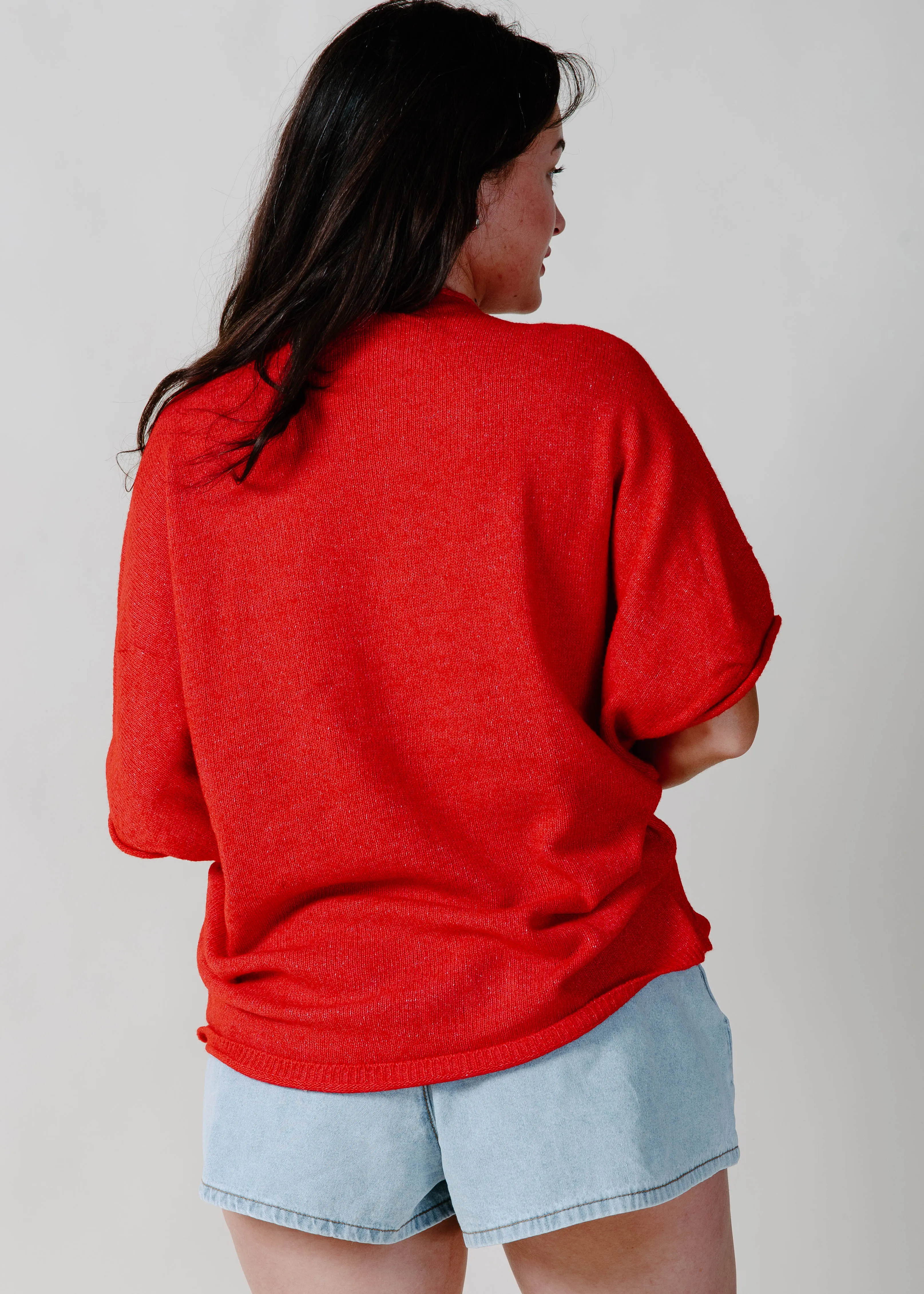 The Kaleigh Short Sleeve Cardigan - Red sold by Vinnie Louise product image thumbnail 4