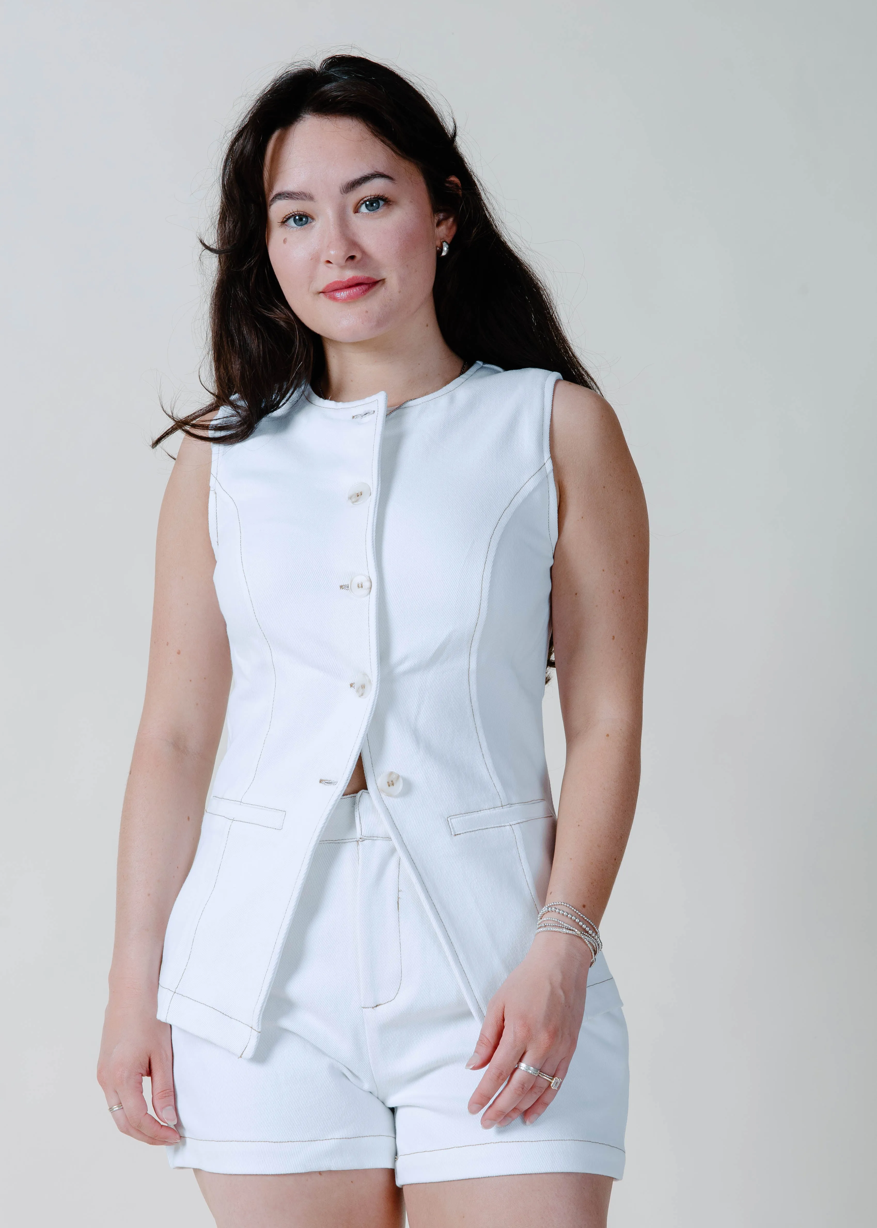 Nicky White Denim Vest sold by Vinnie Louise product image thumbnail 2