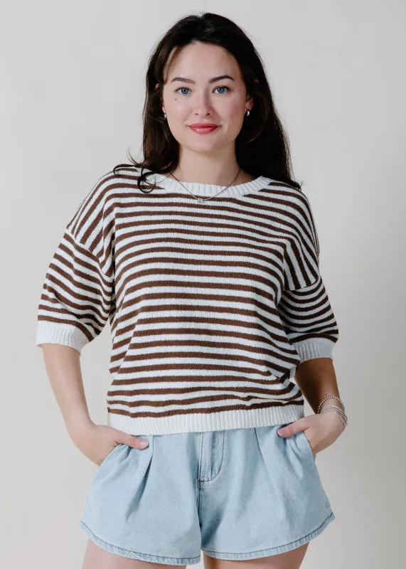 Carolyn Knit Sweater - Brown made by Blu Pepper