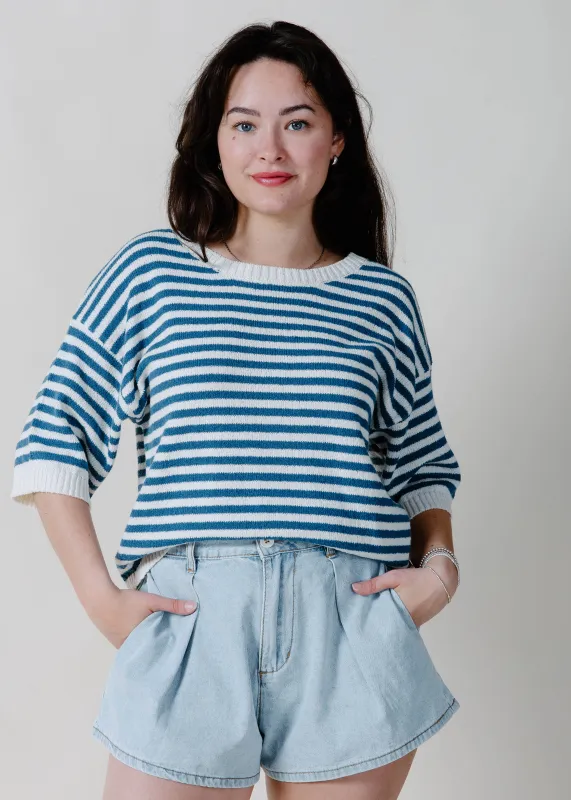 Carolyn Knit Sweater - Blue made by Blu Pepper