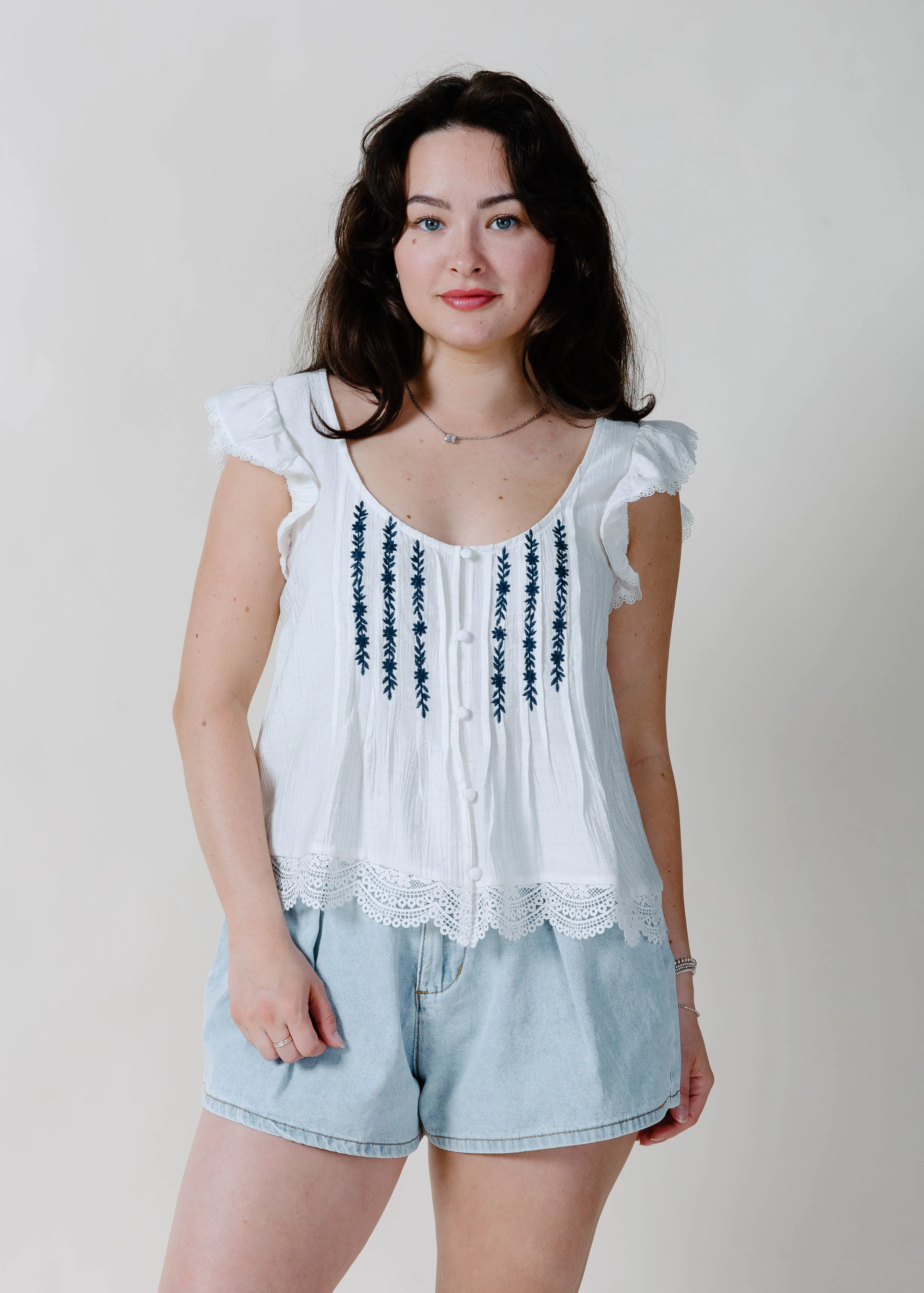 The Arden Lace Trim Top sold by Vinnie Louise product image thumbnail 3
