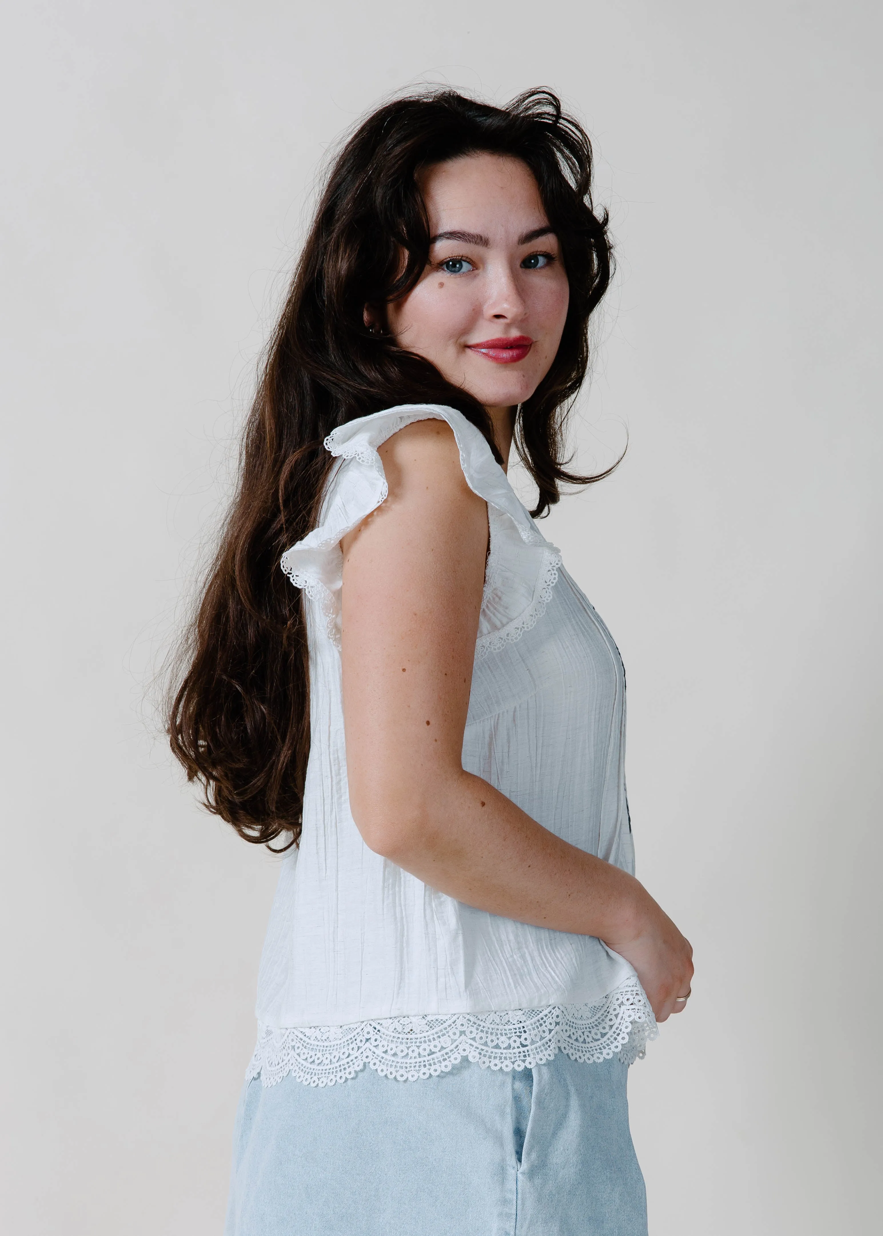 The Arden Lace Trim Top sold by Vinnie Louise product image thumbnail 4