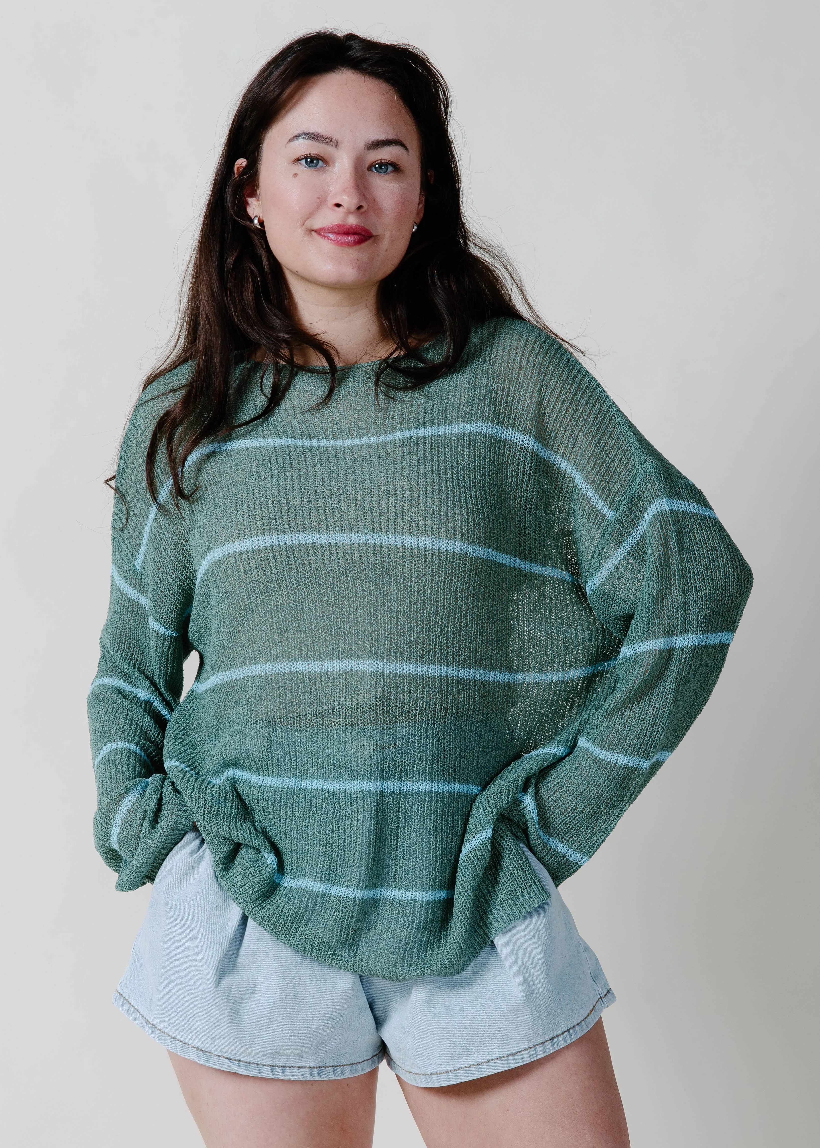 The Postcard Lightweight Sweater - Pine sold by Vinnie Louise