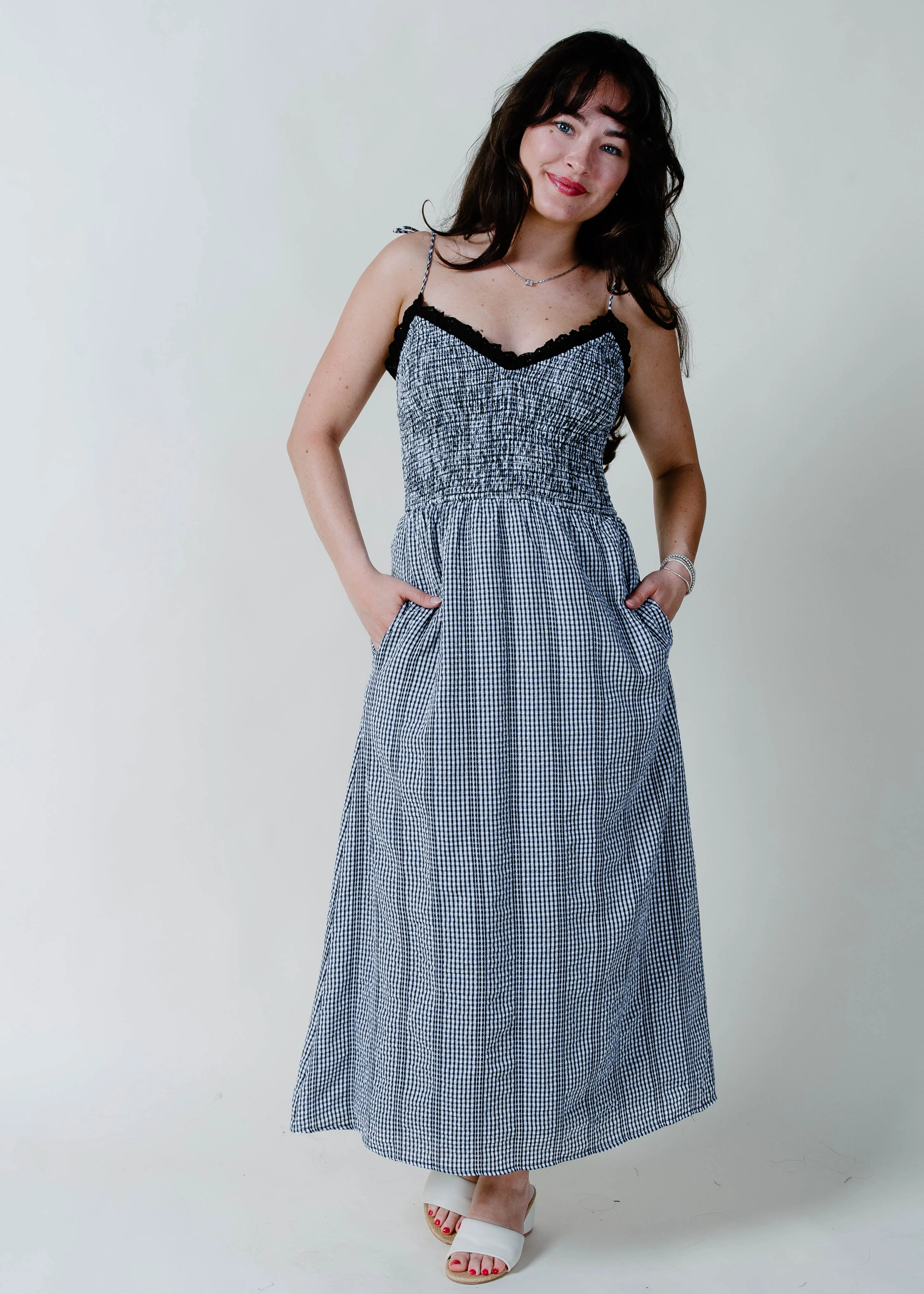 The Montana Gingham Midi Dress sold by Vinnie Louise