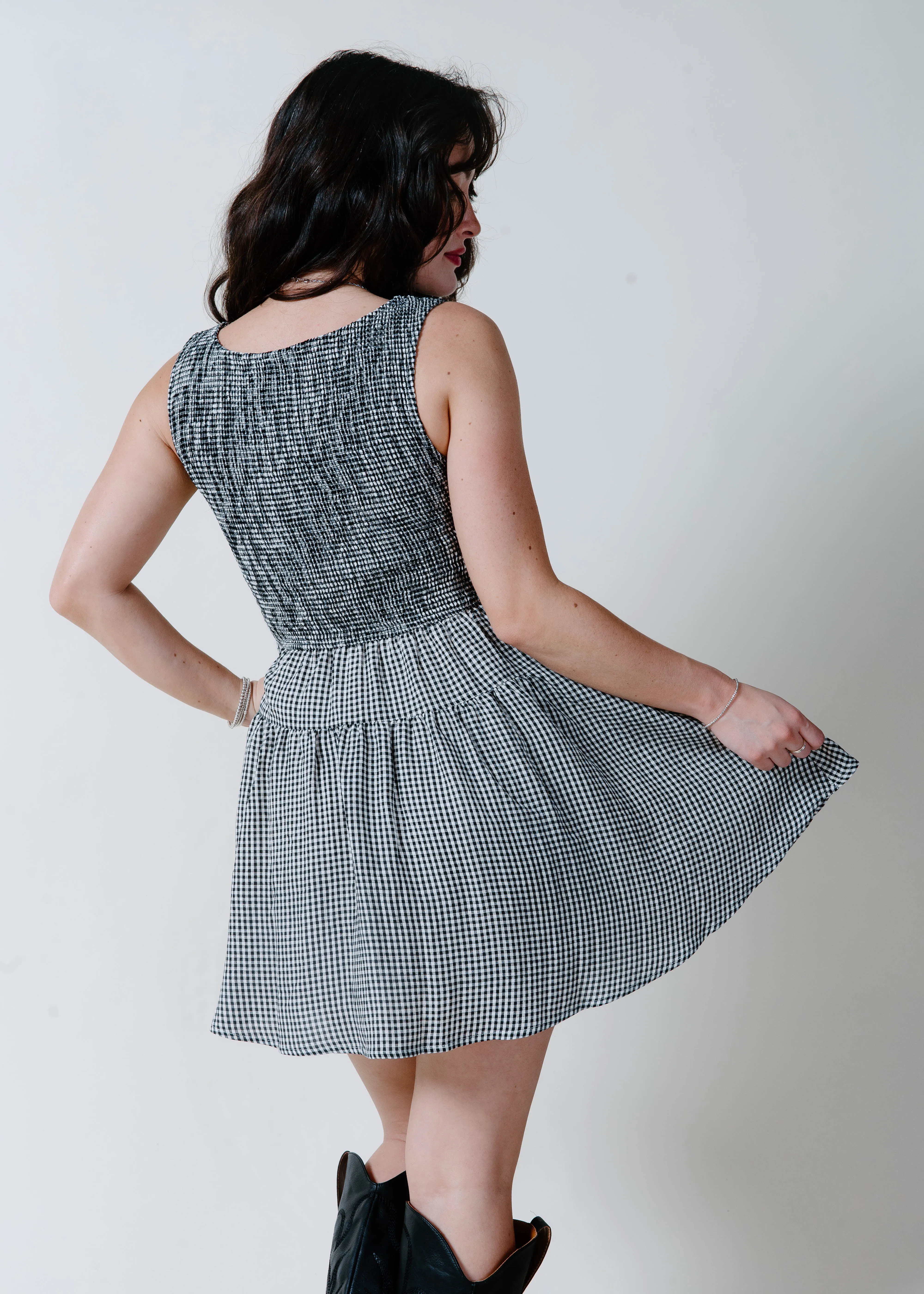The Melanie Gingham Mini Dress sold by Vinnie Louise product image thumbnail 5