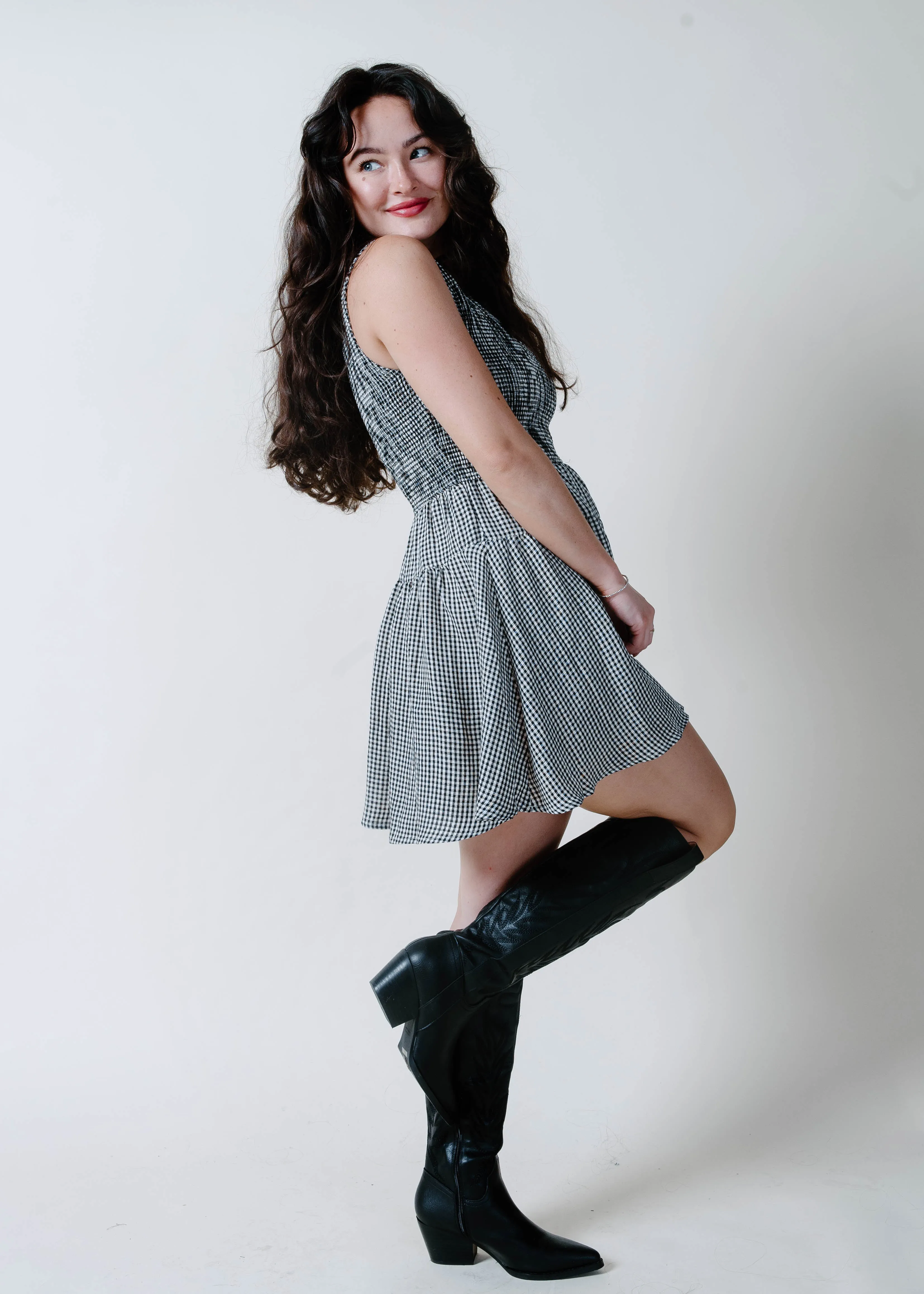 The Melanie Gingham Mini Dress sold by Vinnie Louise product image thumbnail 2