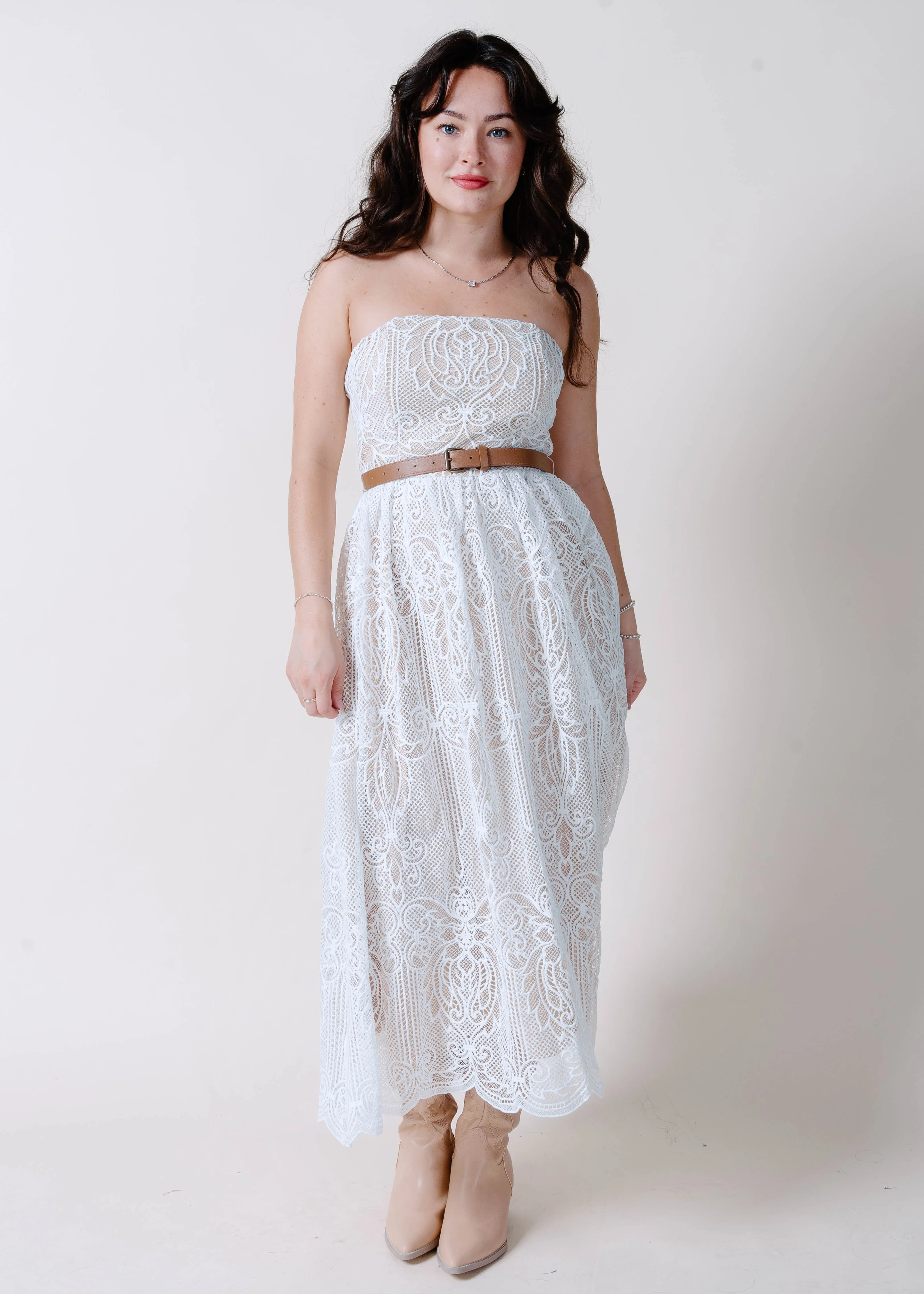 The Portland Lace Midi Dress sold by Vinnie Louise