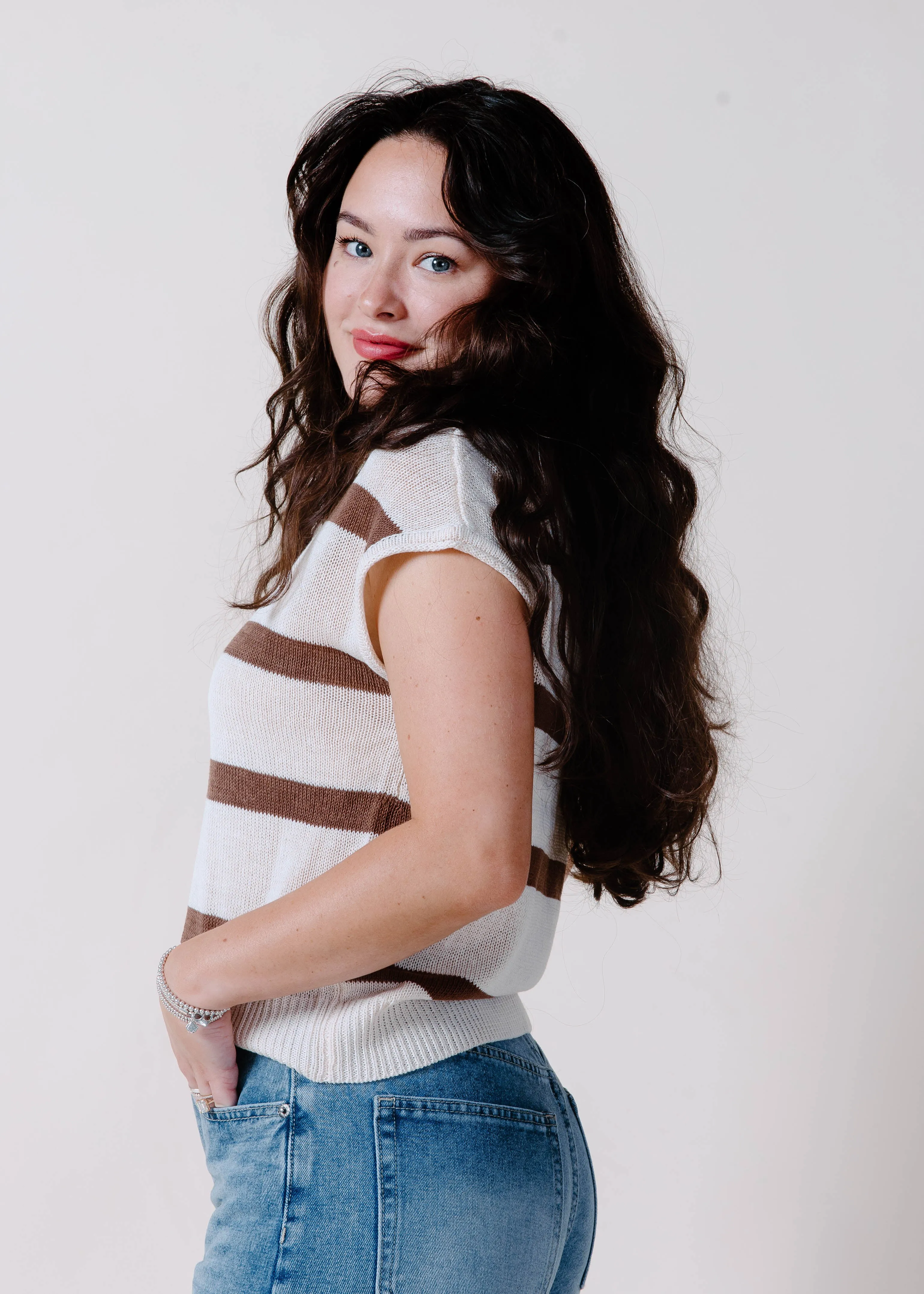 The Alex Striped Top - Oatmeal sold by Vinnie Louise product image thumbnail 3