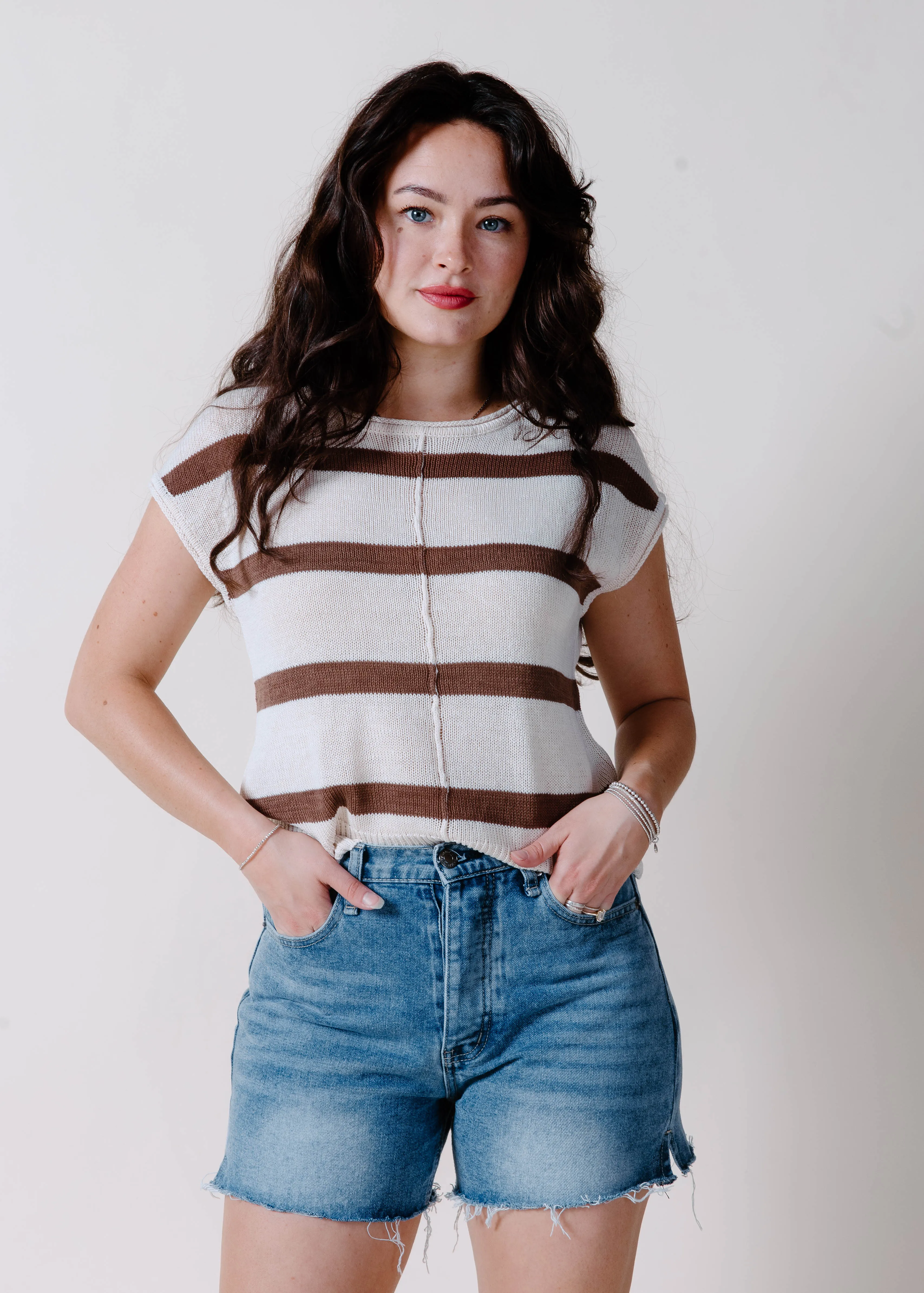 The Alex Striped Top - Oatmeal sold by Vinnie Louise product image thumbnail 5
