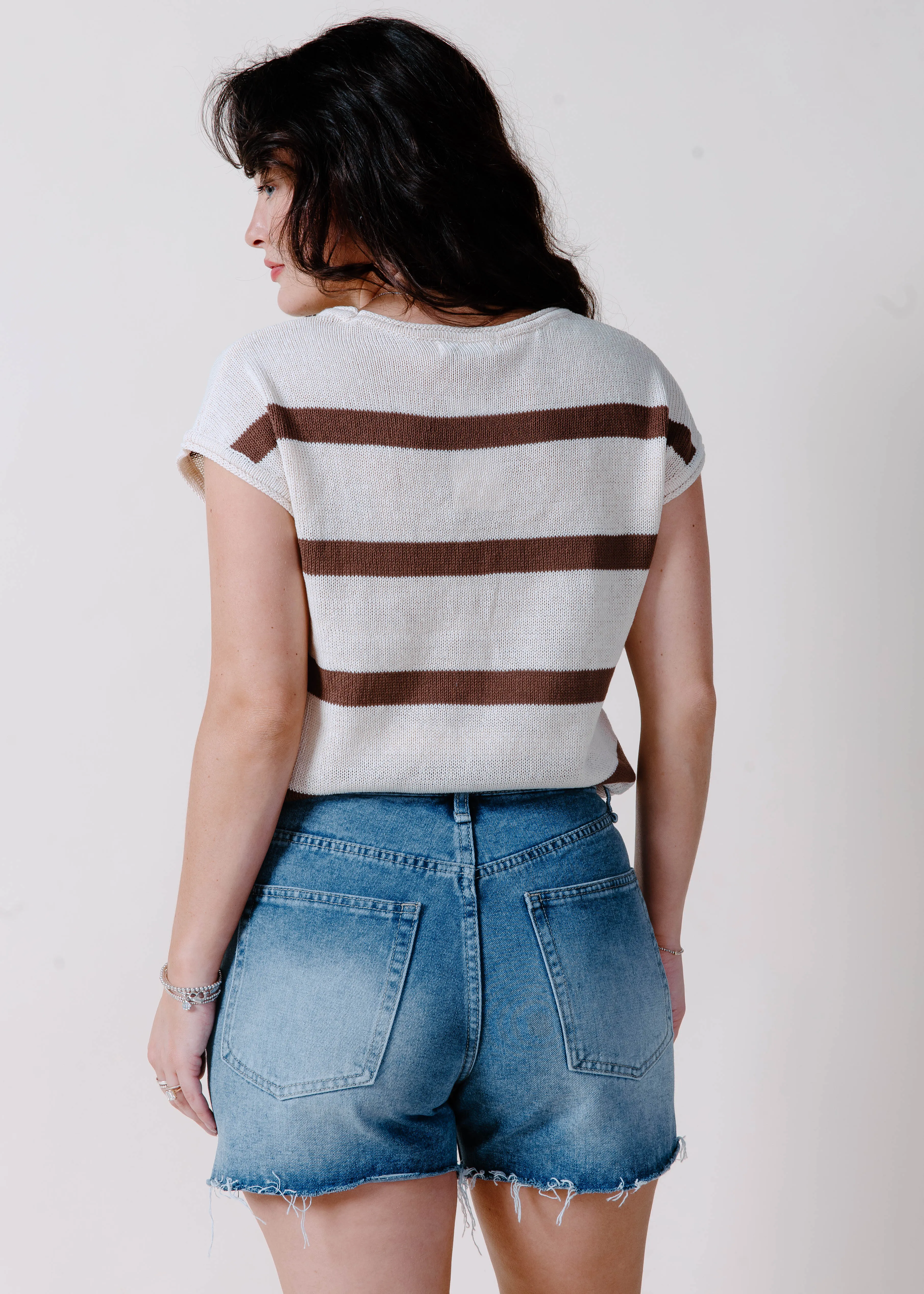 The Alex Striped Top - Oatmeal sold by Vinnie Louise product image thumbnail 4