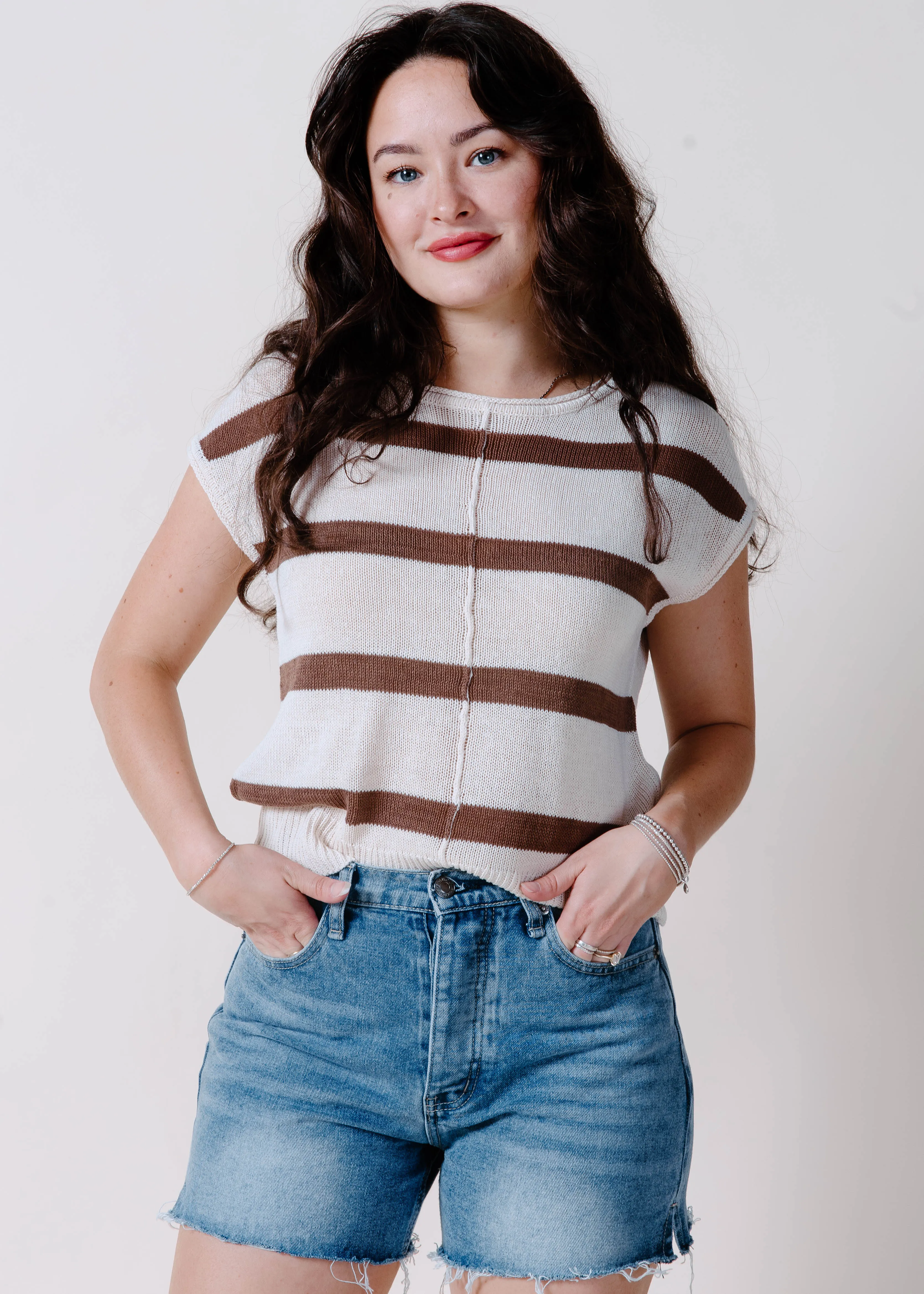 The Alex Striped Top - Oatmeal sold by Vinnie Louise product image thumbnail 2