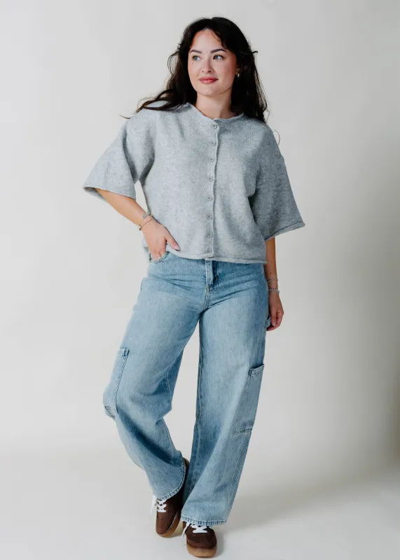 The Heather Short Sleeve Cardigan - Grey made by By Together