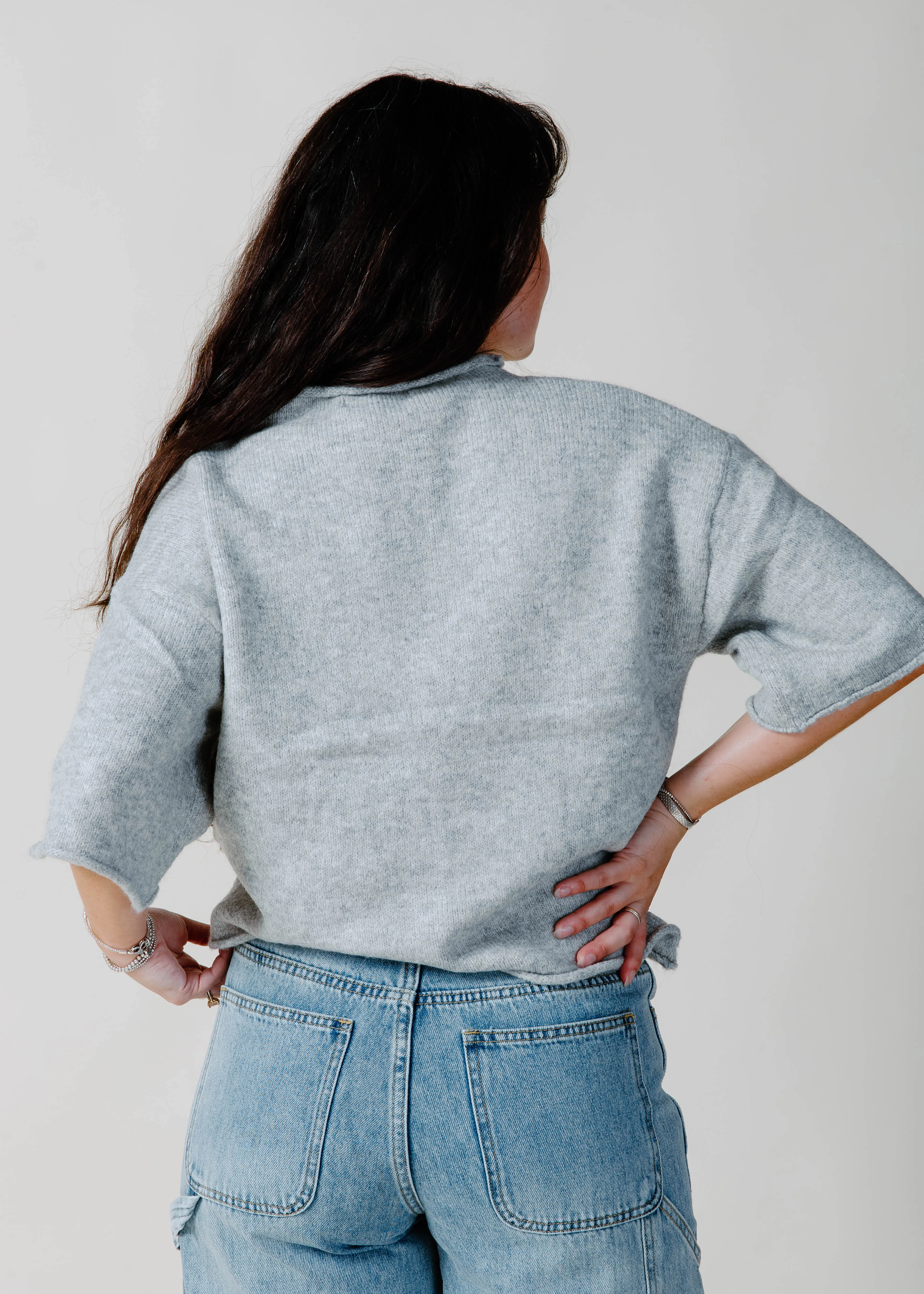 The Heather Short Sleeve Cardigan - Grey sold by Vinnie Louise product image thumbnail 4