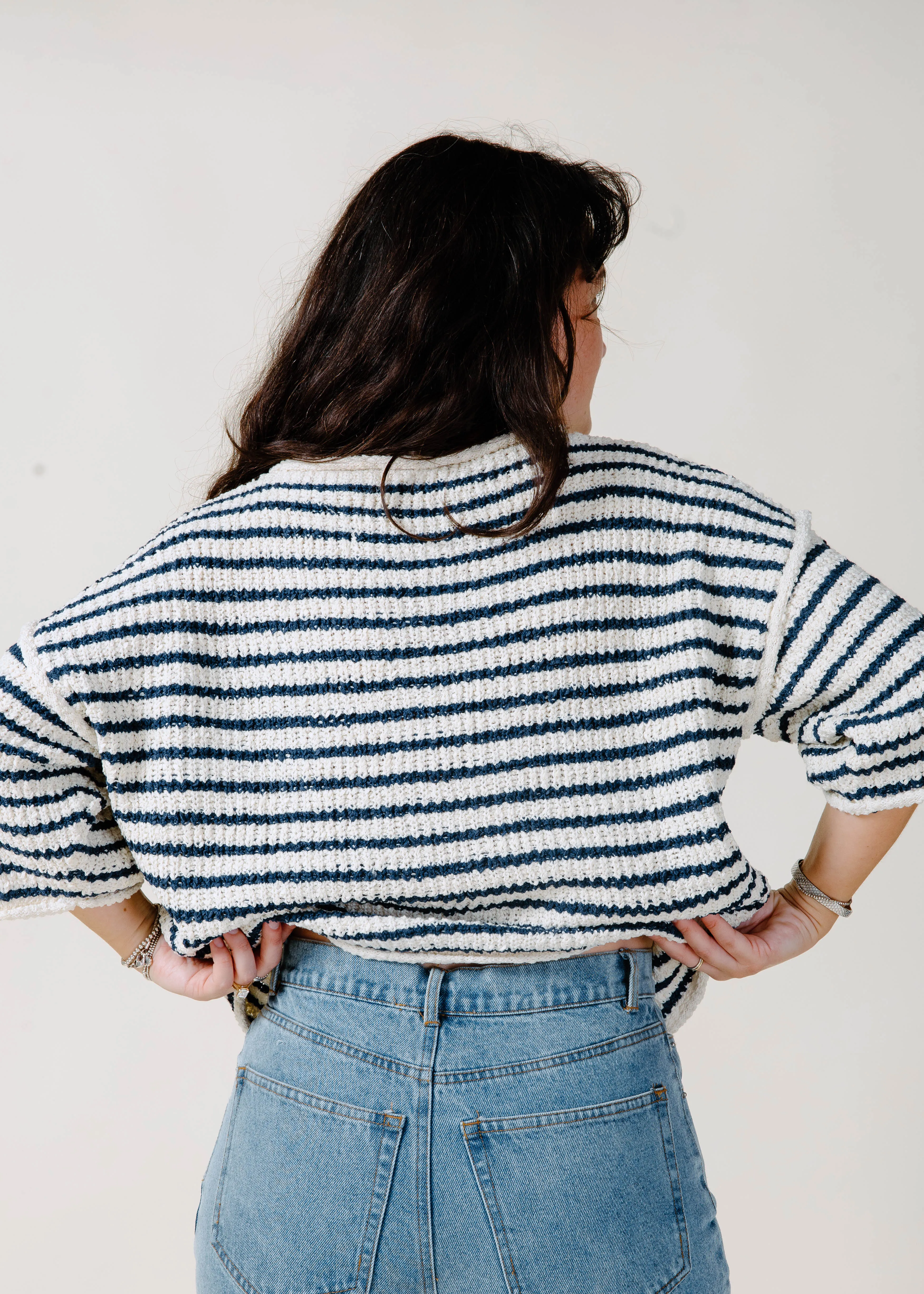 Kelsey Striped Knit Top - Navy sold by Vinnie Louise product image thumbnail 3