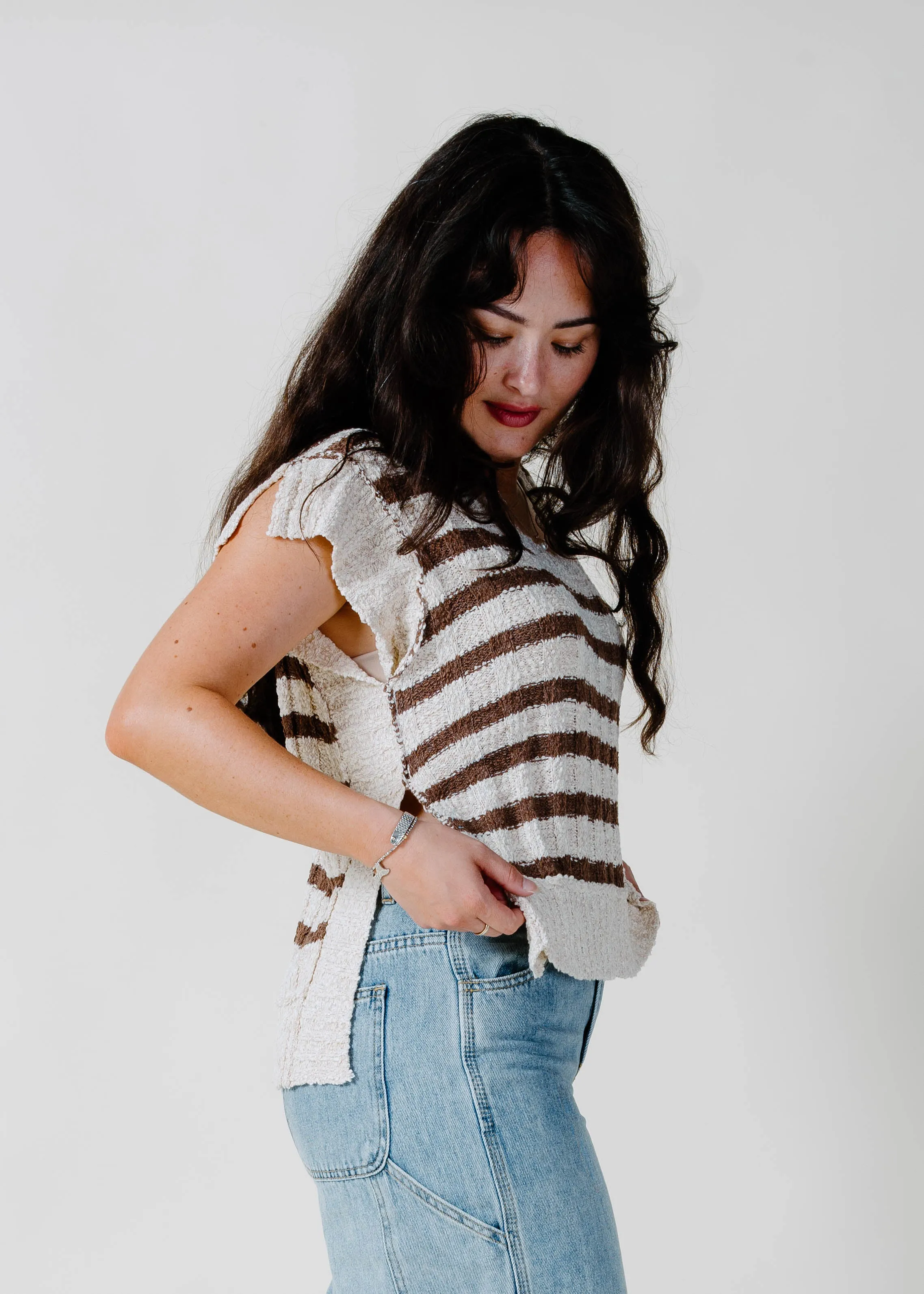 Connor Striped Knit Top - Brown sold by Vinnie Louise product image thumbnail 3