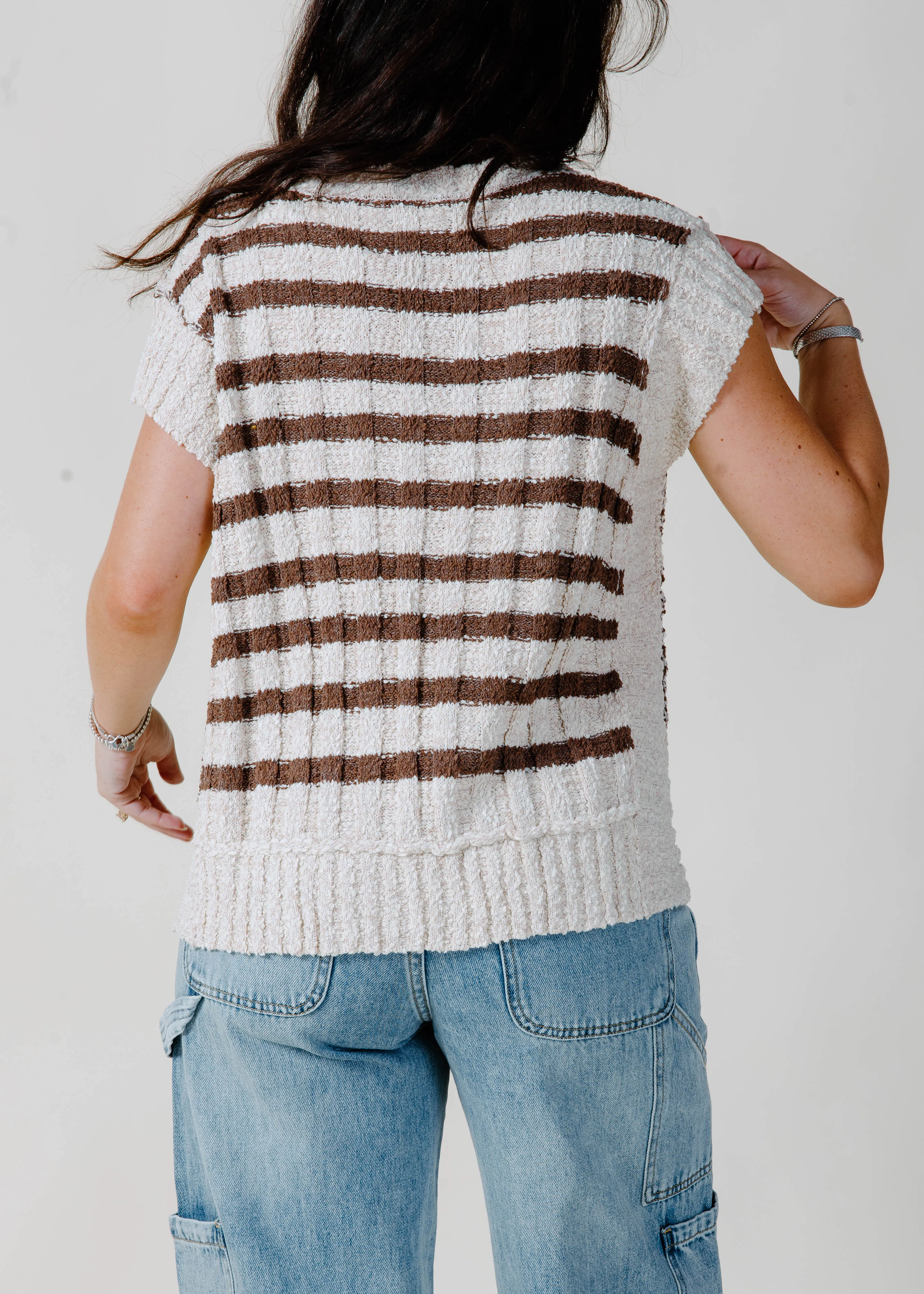 Connor Striped Knit Top - Brown sold by Vinnie Louise product image thumbnail 4