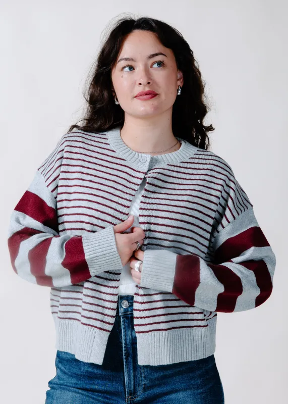 The Evelyn Striped Cardigan made by Le Lis
