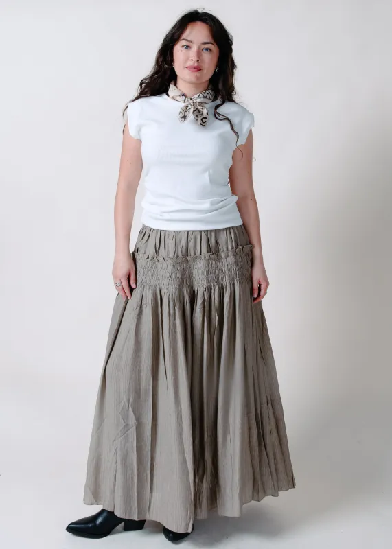 The Lucia Maxi Skirt - Stone made by Promesa