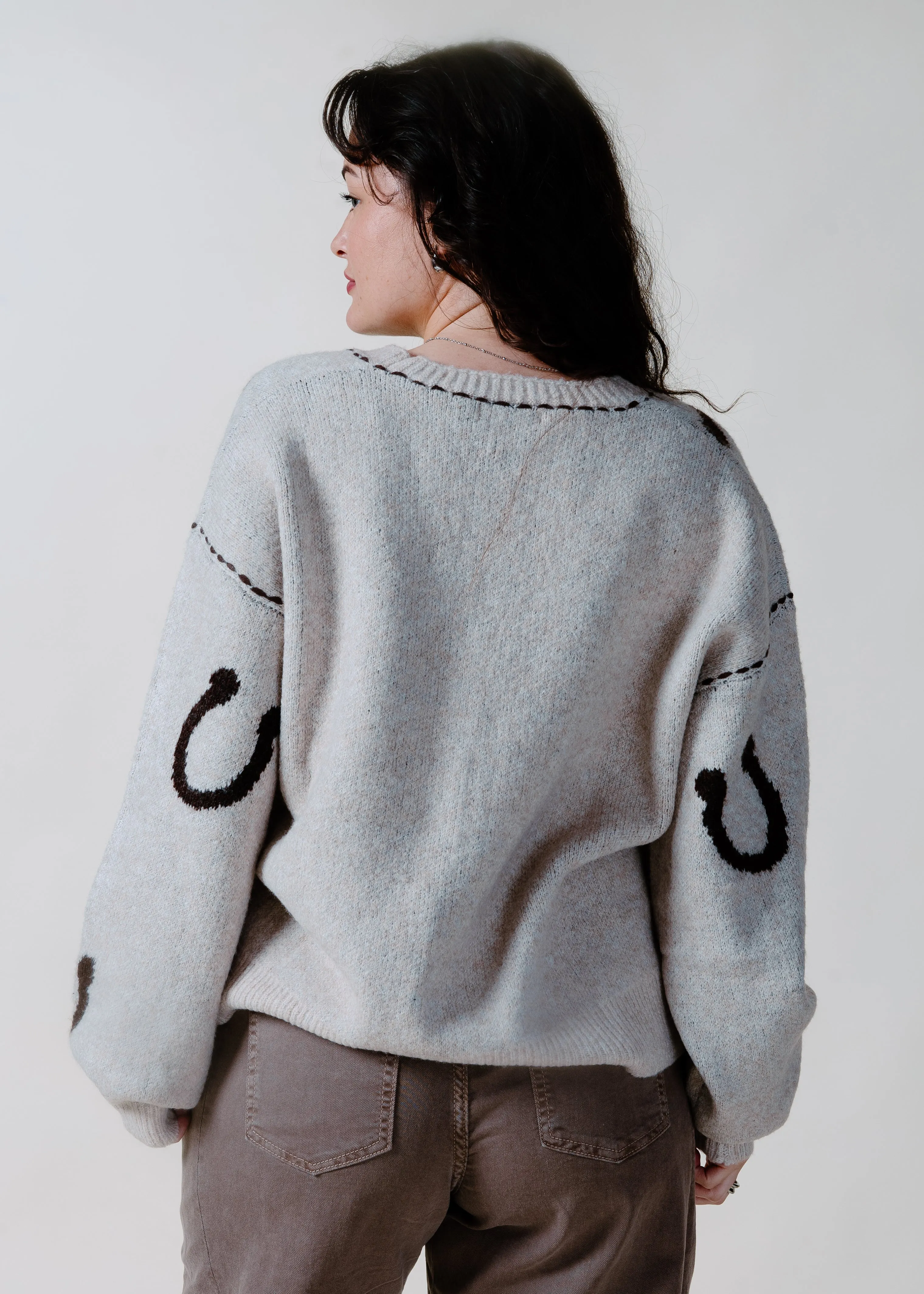 The Western Horseshoe Cardigan - Oatmeal sold by Vinnie Louise product image thumbnail 5