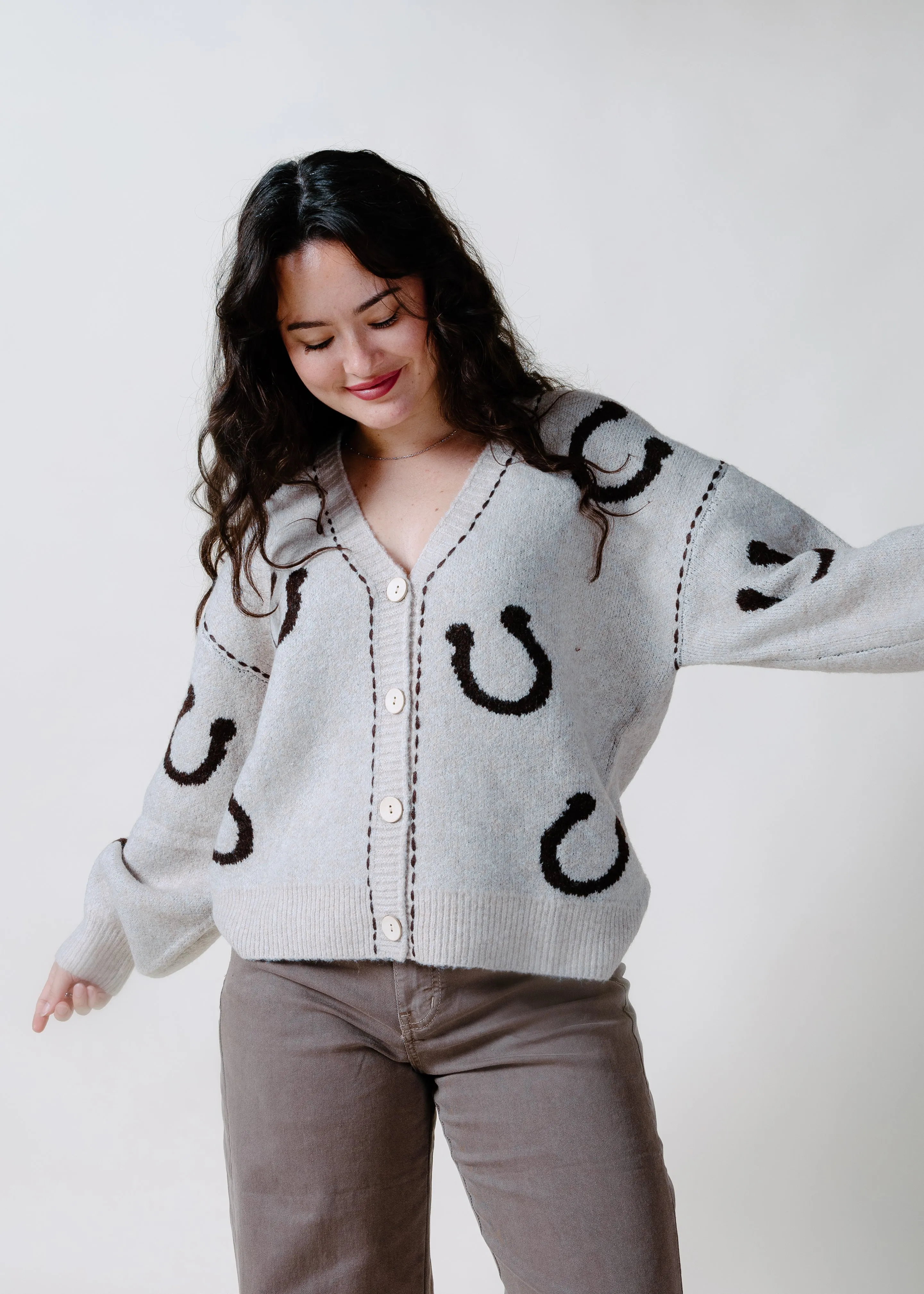 The Western Horseshoe Cardigan - Oatmeal sold by Vinnie Louise product image thumbnail 2