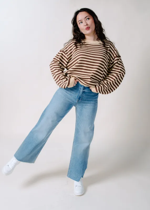 Neely Striped Sweater - Yellow & Brown made by Blu Pepper