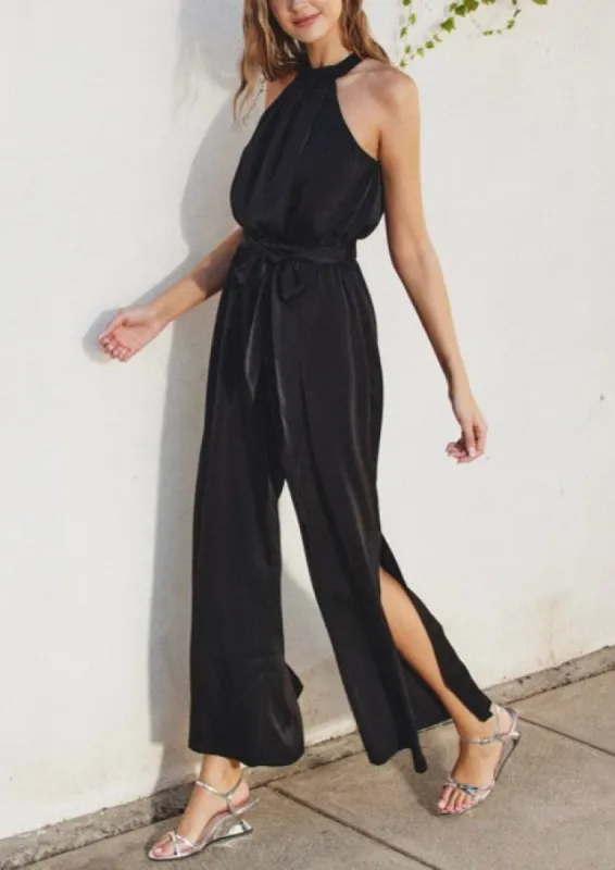 Holly Halter Jumpsuit - Black sold by Vinnie Louise