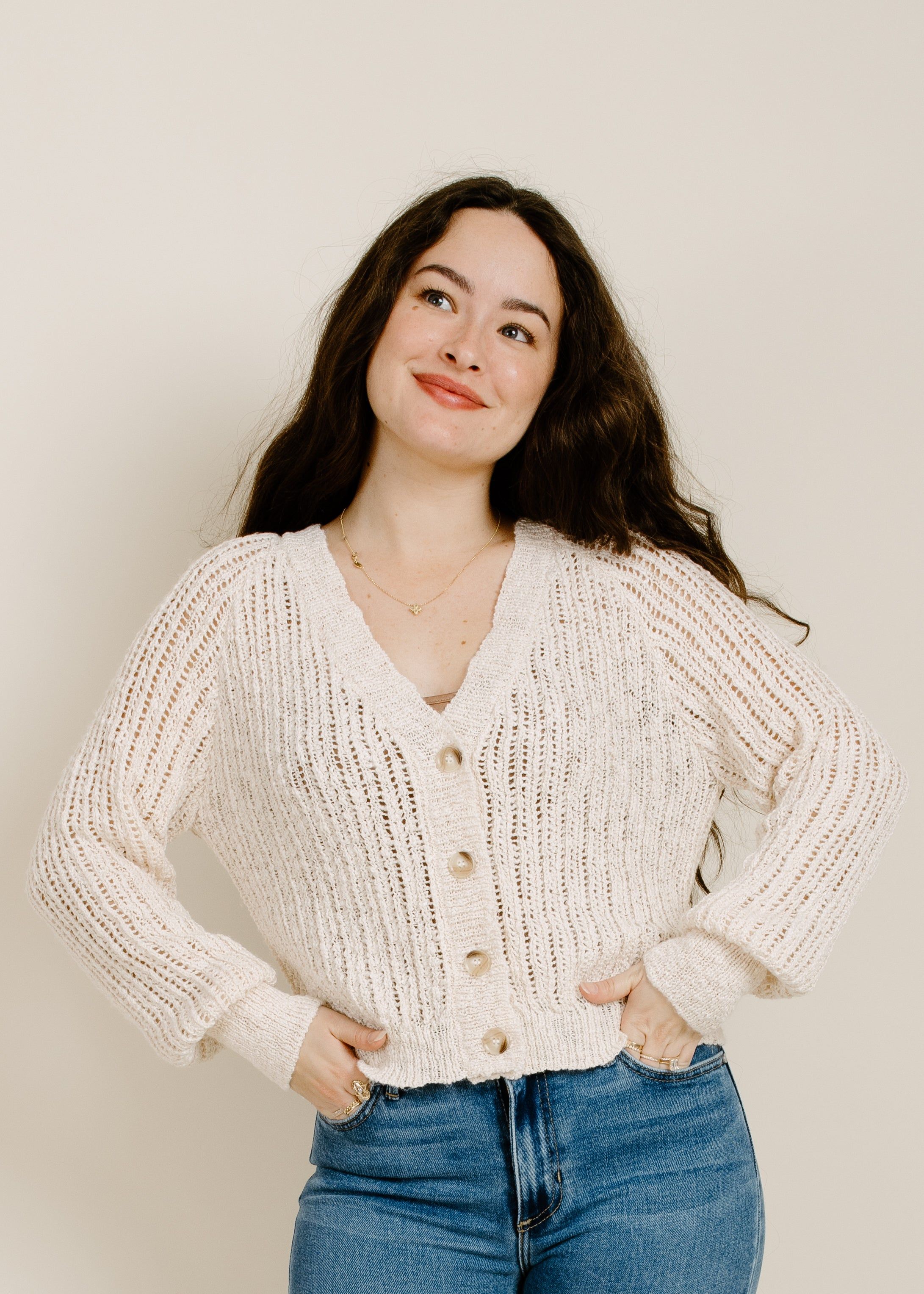 Calla Button Cardigan sold by Vinnie Louise
