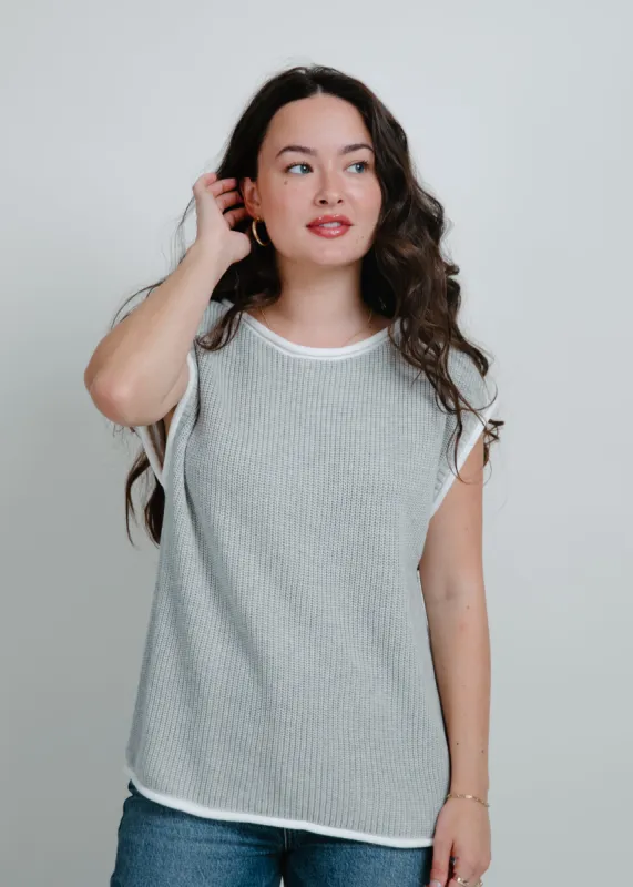 Carly Knitted Sweater Vest - Heather Grey sold by Vinnie Louise