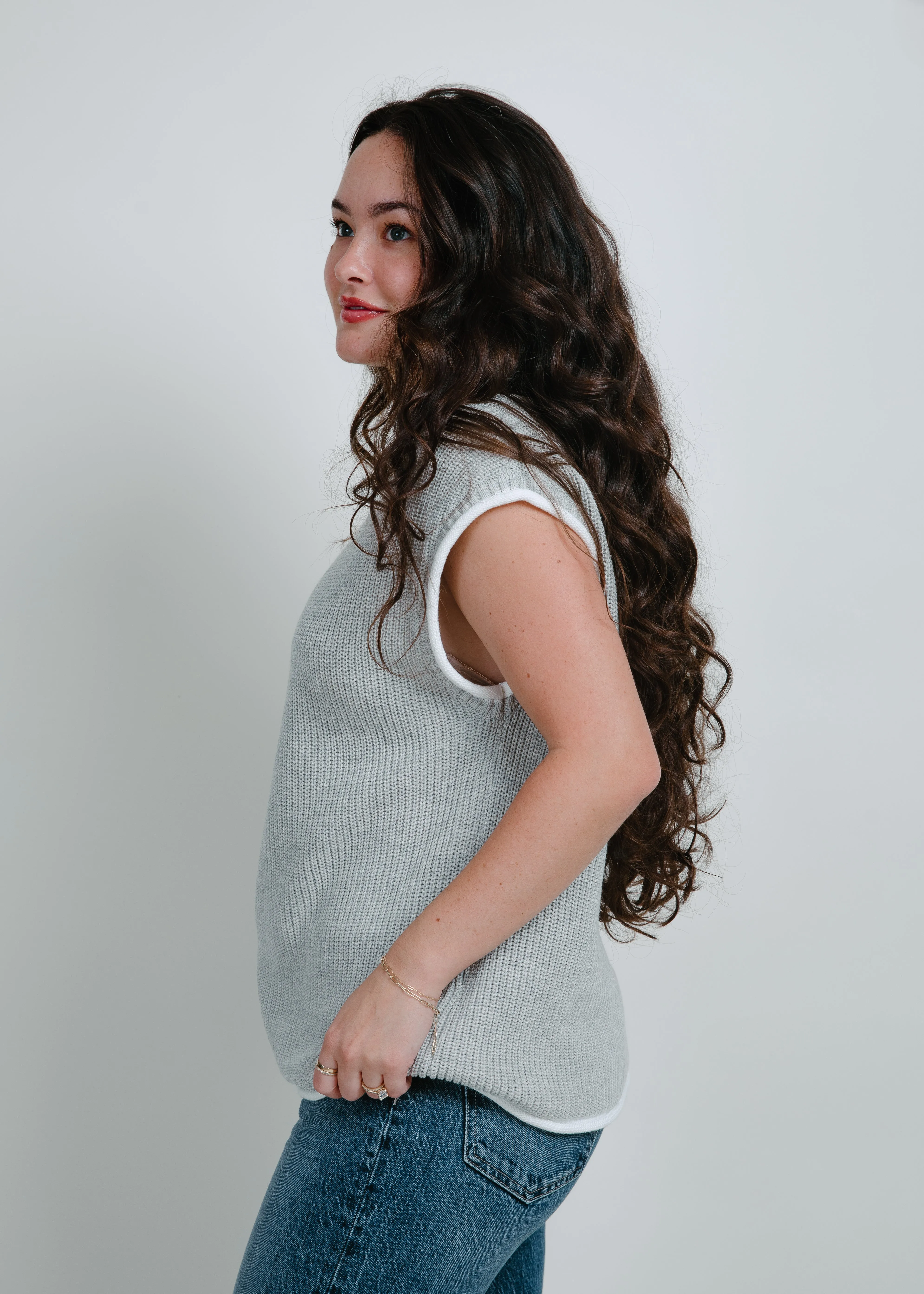 Carly Knitted Sweater Vest - Heather Grey sold by Vinnie Louise product image thumbnail 5
