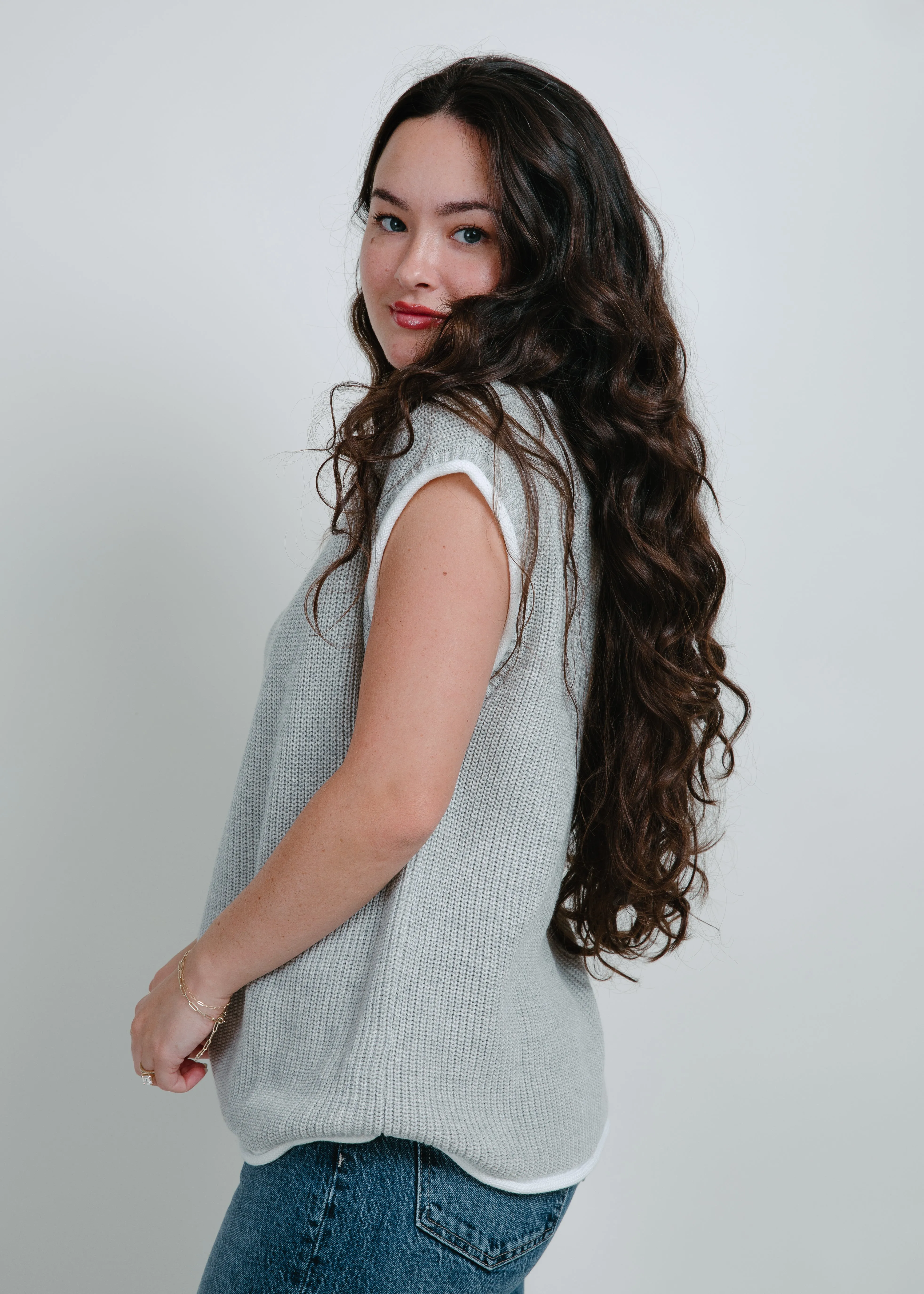 Carly Knitted Sweater Vest - Heather Grey sold by Vinnie Louise product image thumbnail 2