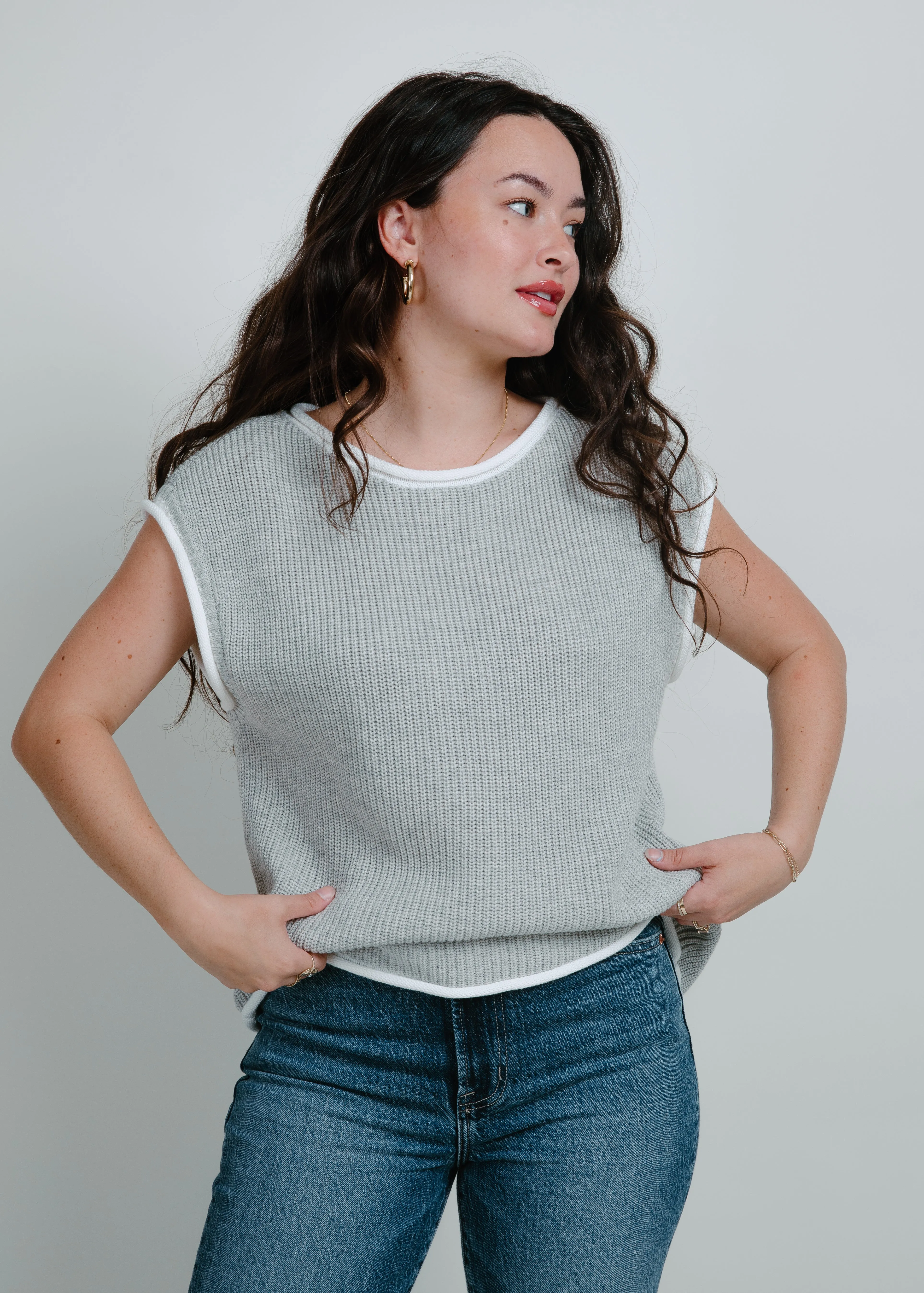Carly Knitted Sweater Vest - Heather Grey sold by Vinnie Louise product image thumbnail 4
