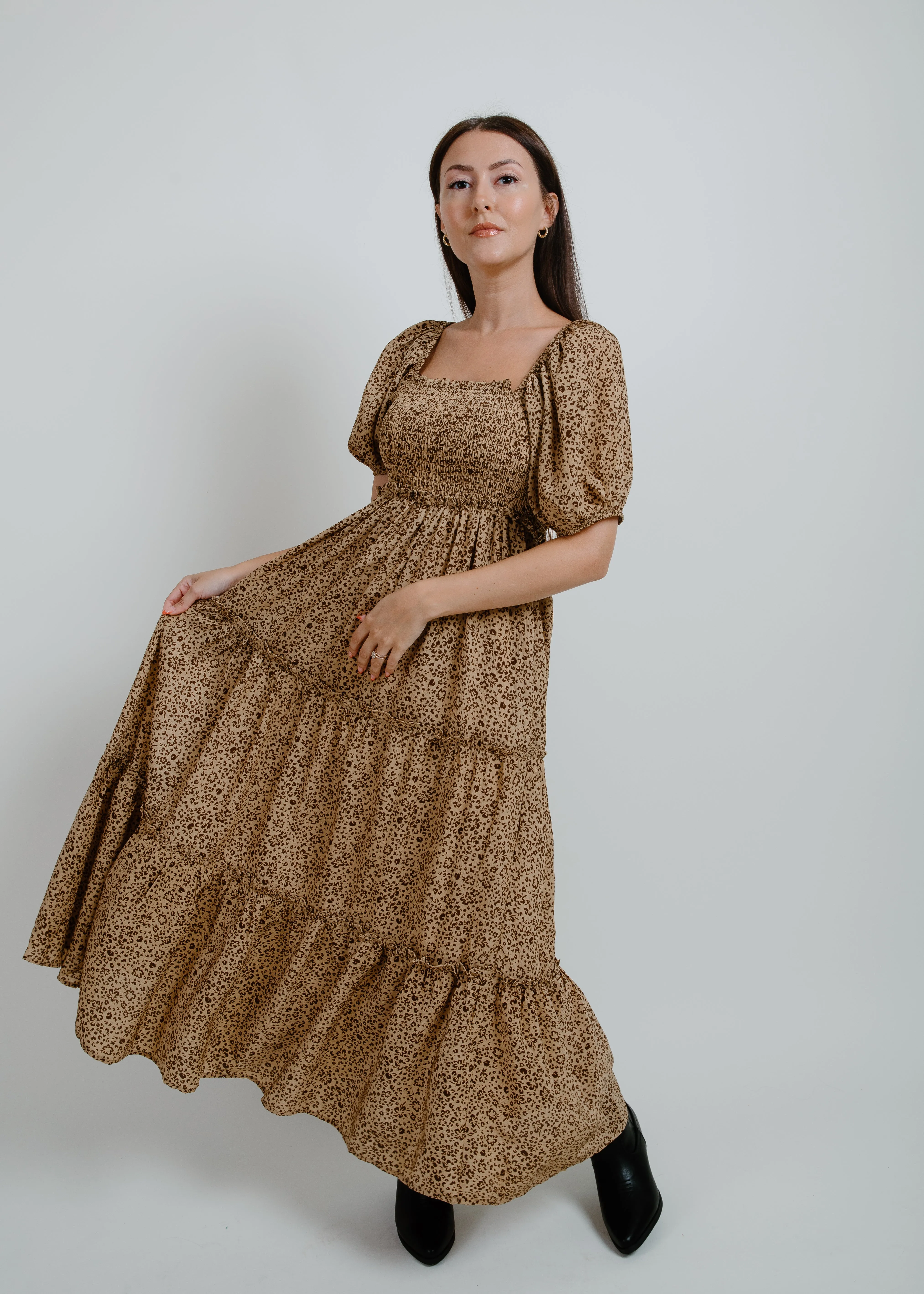 Leah Puff Sleeve Midi Dress sold by Vinnie Louise product image thumbnail 5