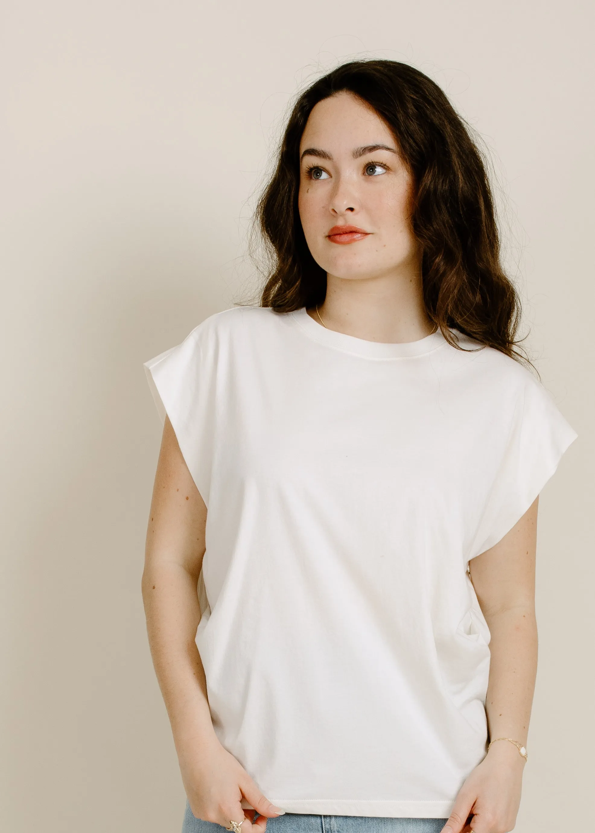 Trina Muscle Tee - White Sand sold by Vinnie Louise product image thumbnail 2