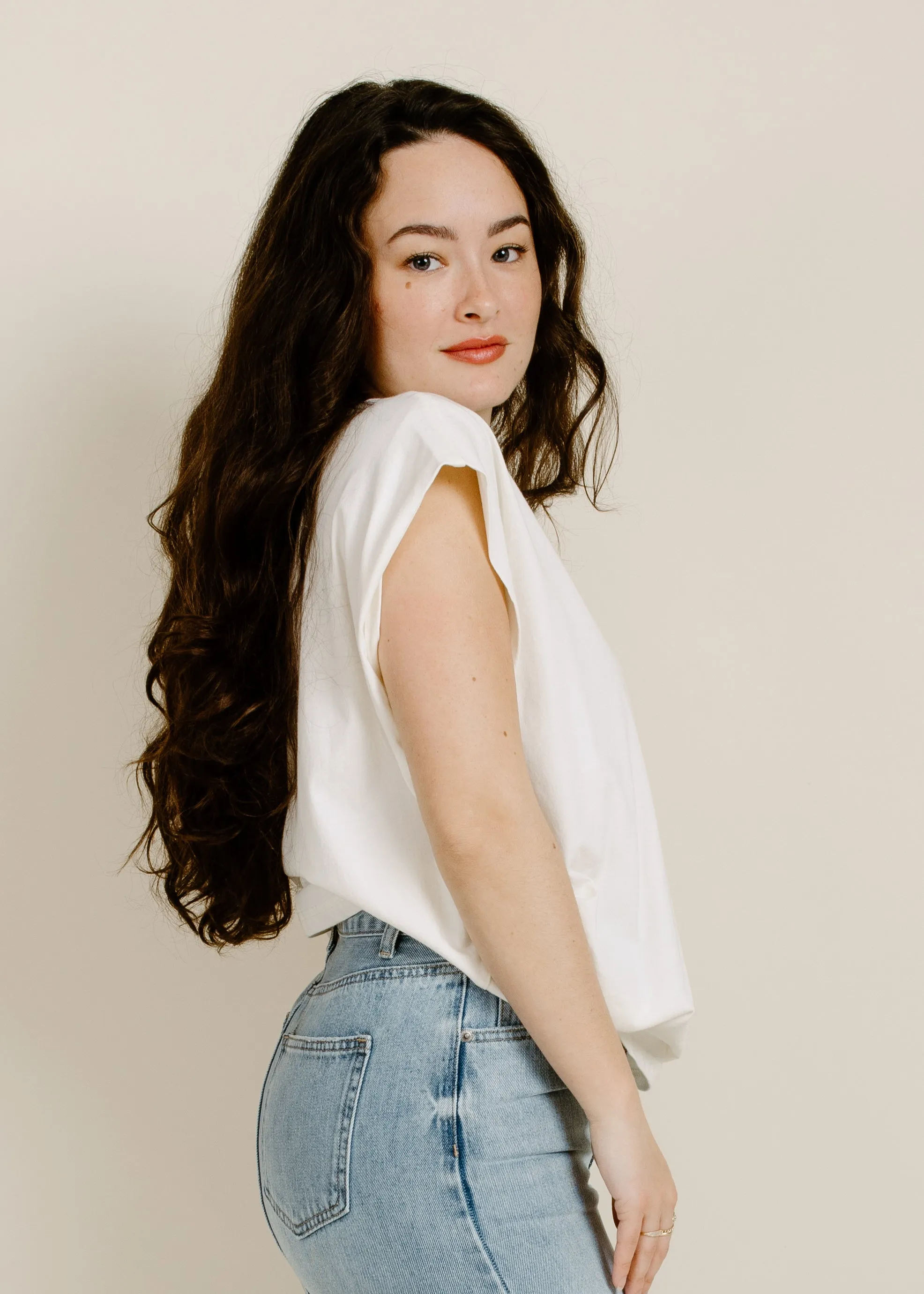 Trina Muscle Tee - White Sand sold by Vinnie Louise product image thumbnail 3