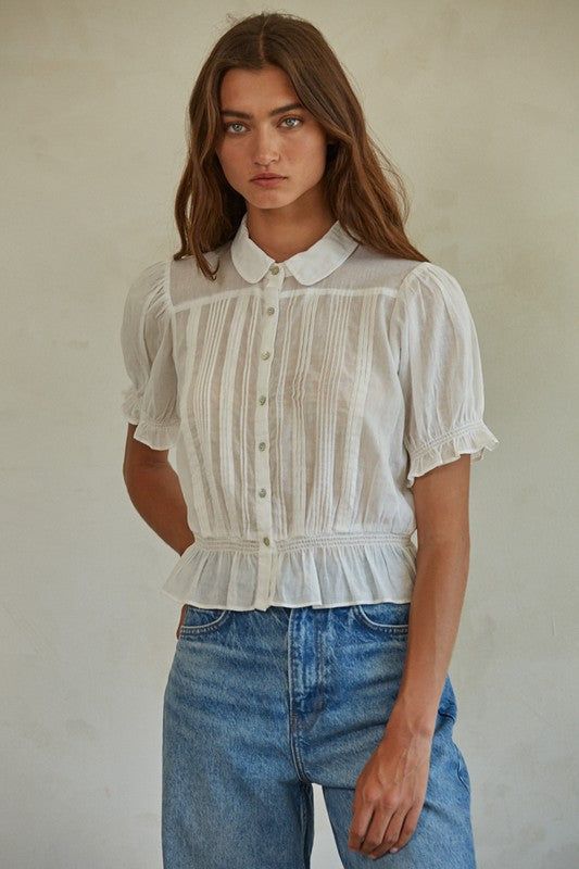 Irena Top - Ivory sold by Vinnie Louise