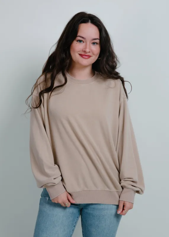Lacee Crewneck - Taupe sold by Vinnie Louise