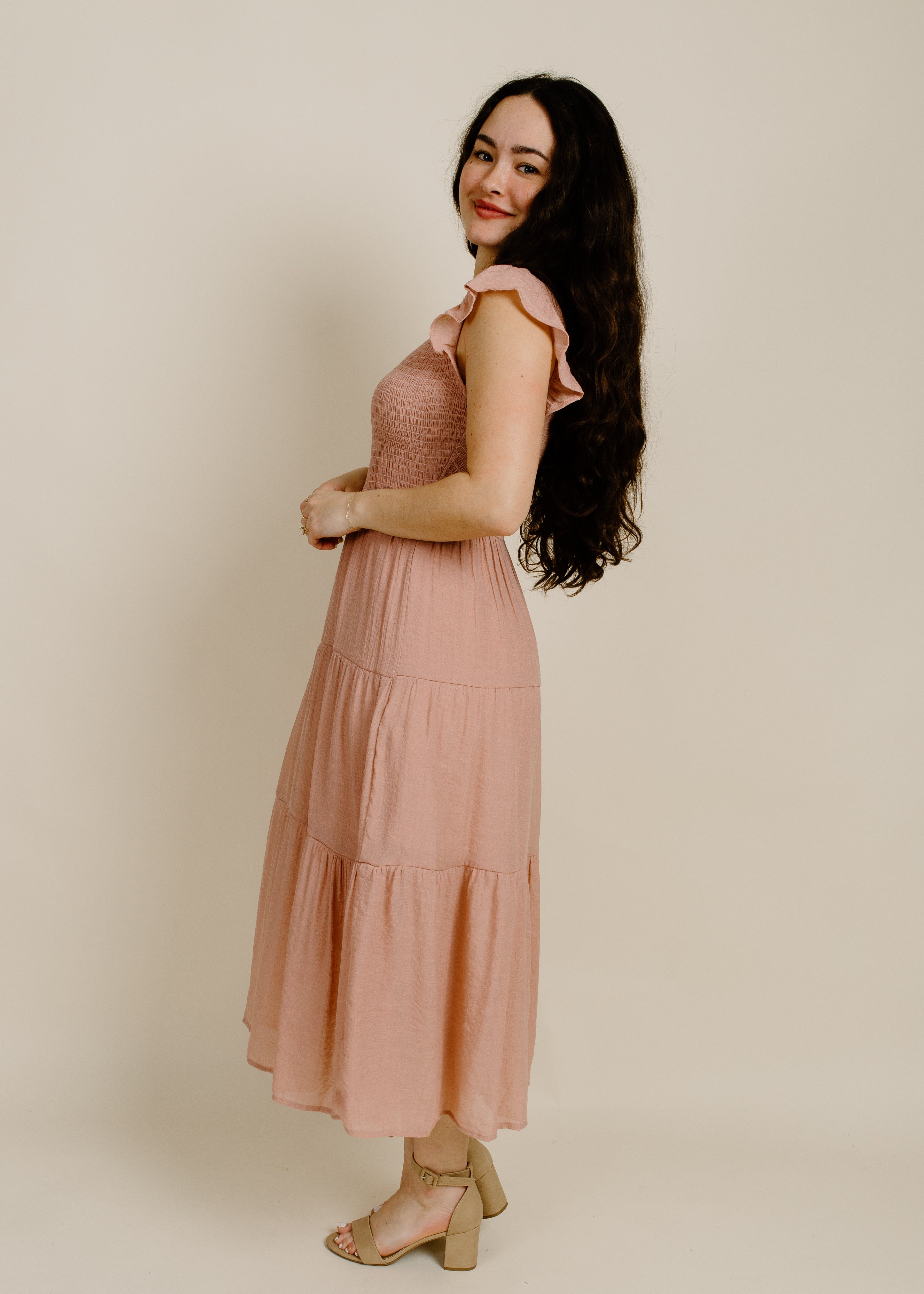 Faye Midi Dress - Blush sold by Vinnie Louise product image thumbnail 3
