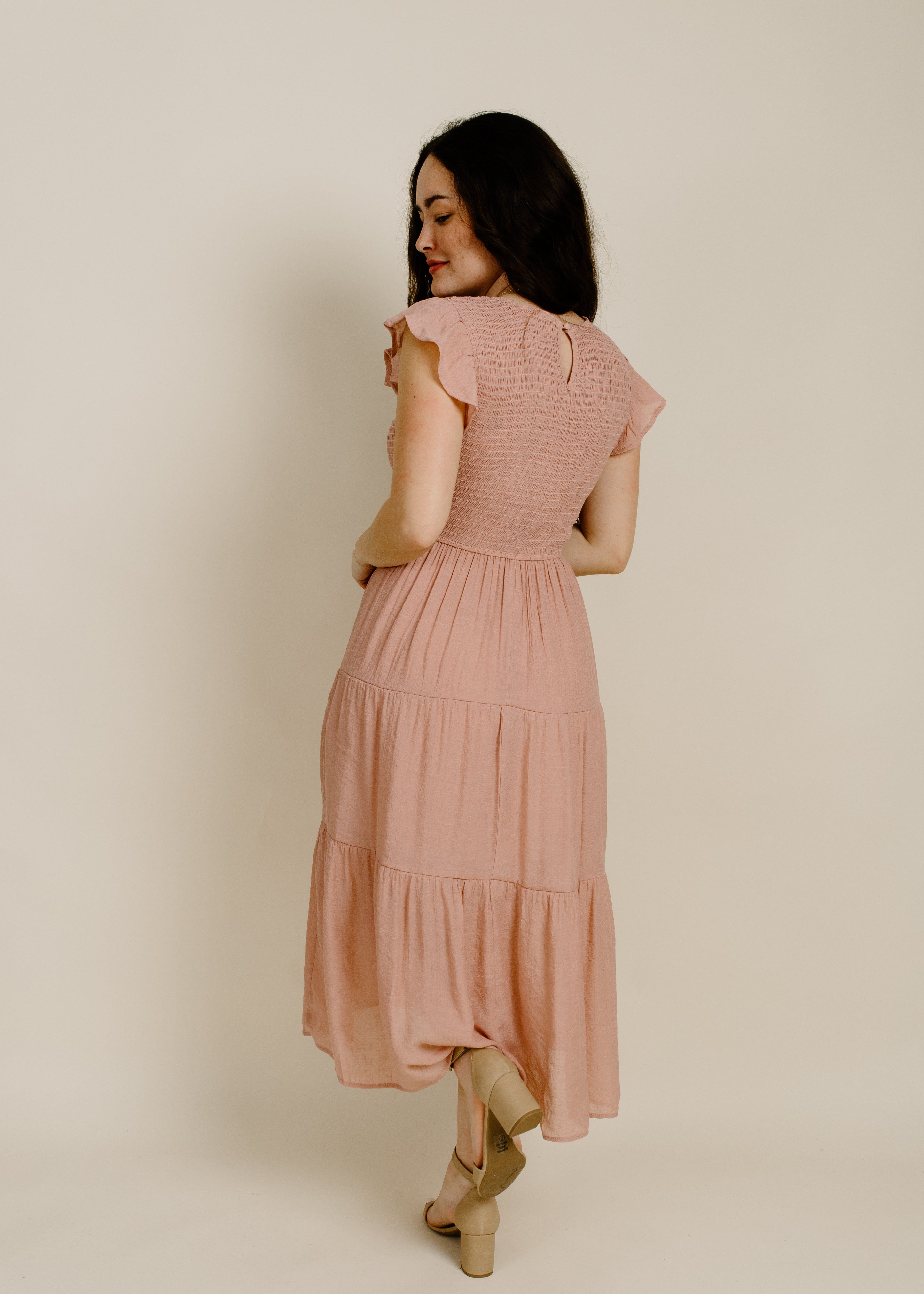 Faye Midi Dress - Blush sold by Vinnie Louise product image thumbnail 4