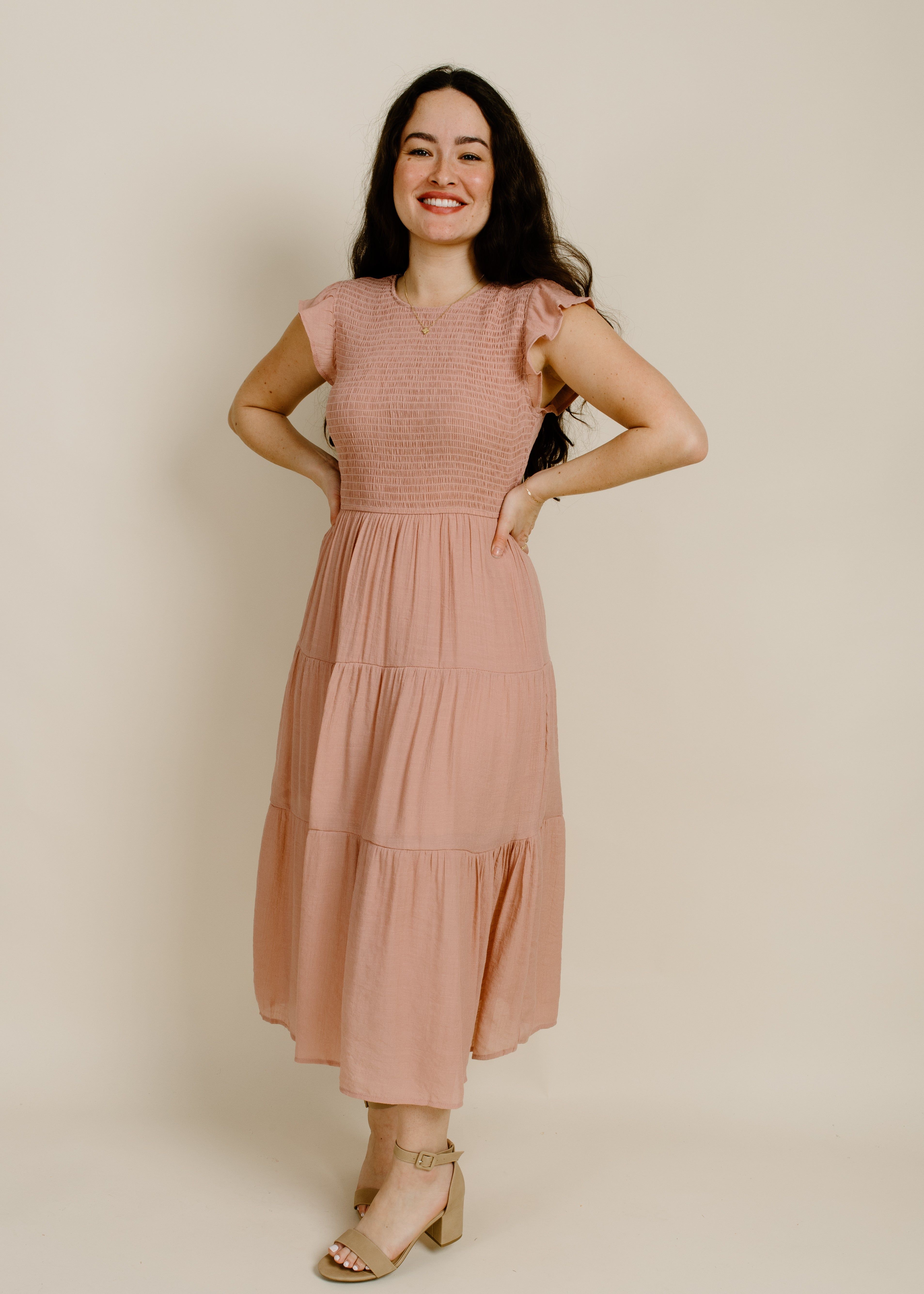 Faye Midi Dress - Blush sold by Vinnie Louise product image thumbnail 2