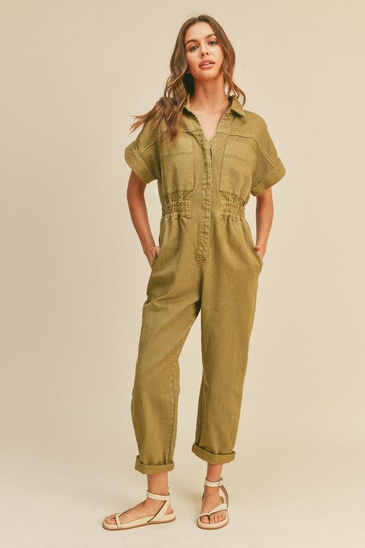 Janine Jumpsuit - Olive sold by Vinnie Louise
