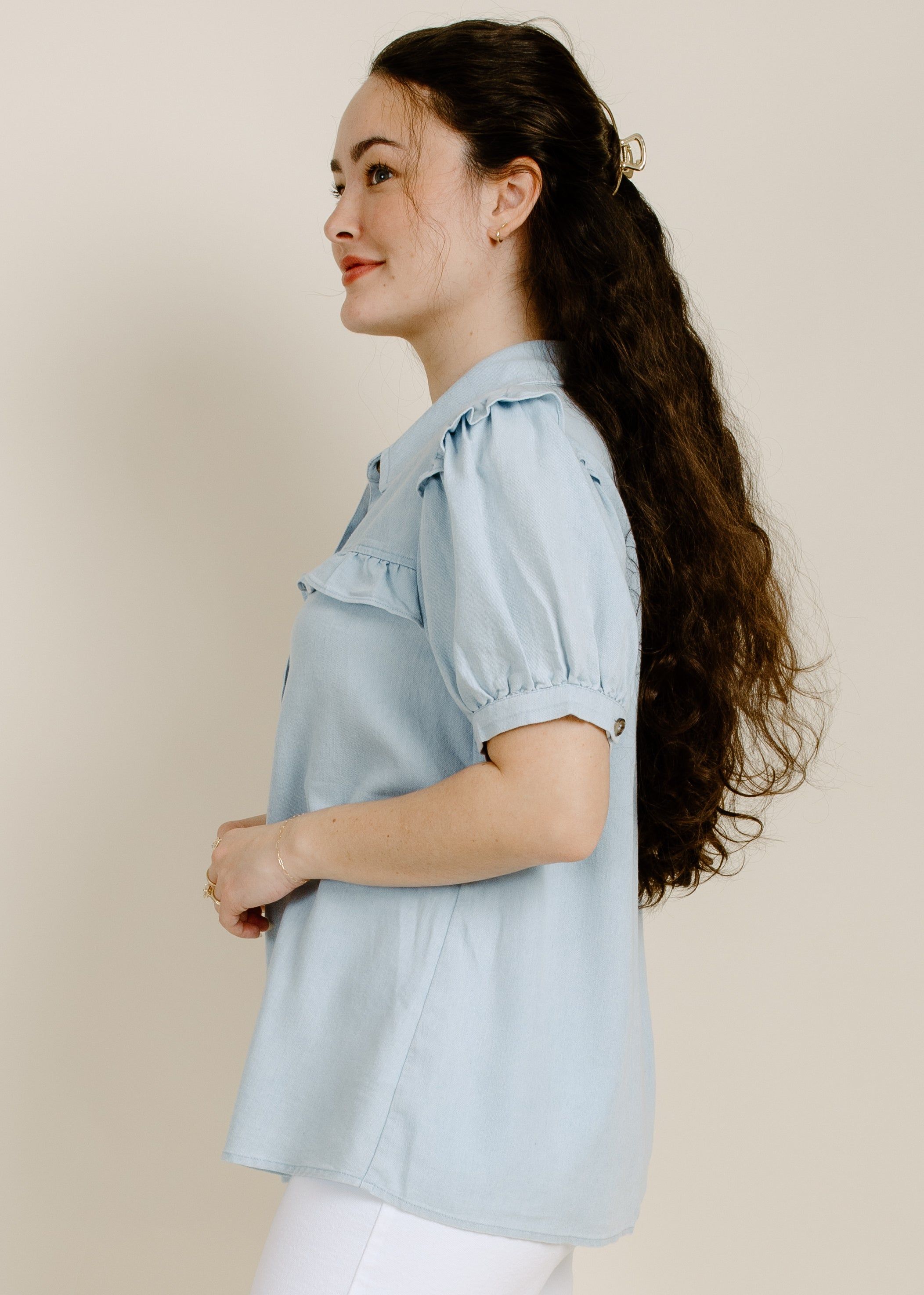 Blaine Blouse - Denim sold by Vinnie Louise product image thumbnail 2