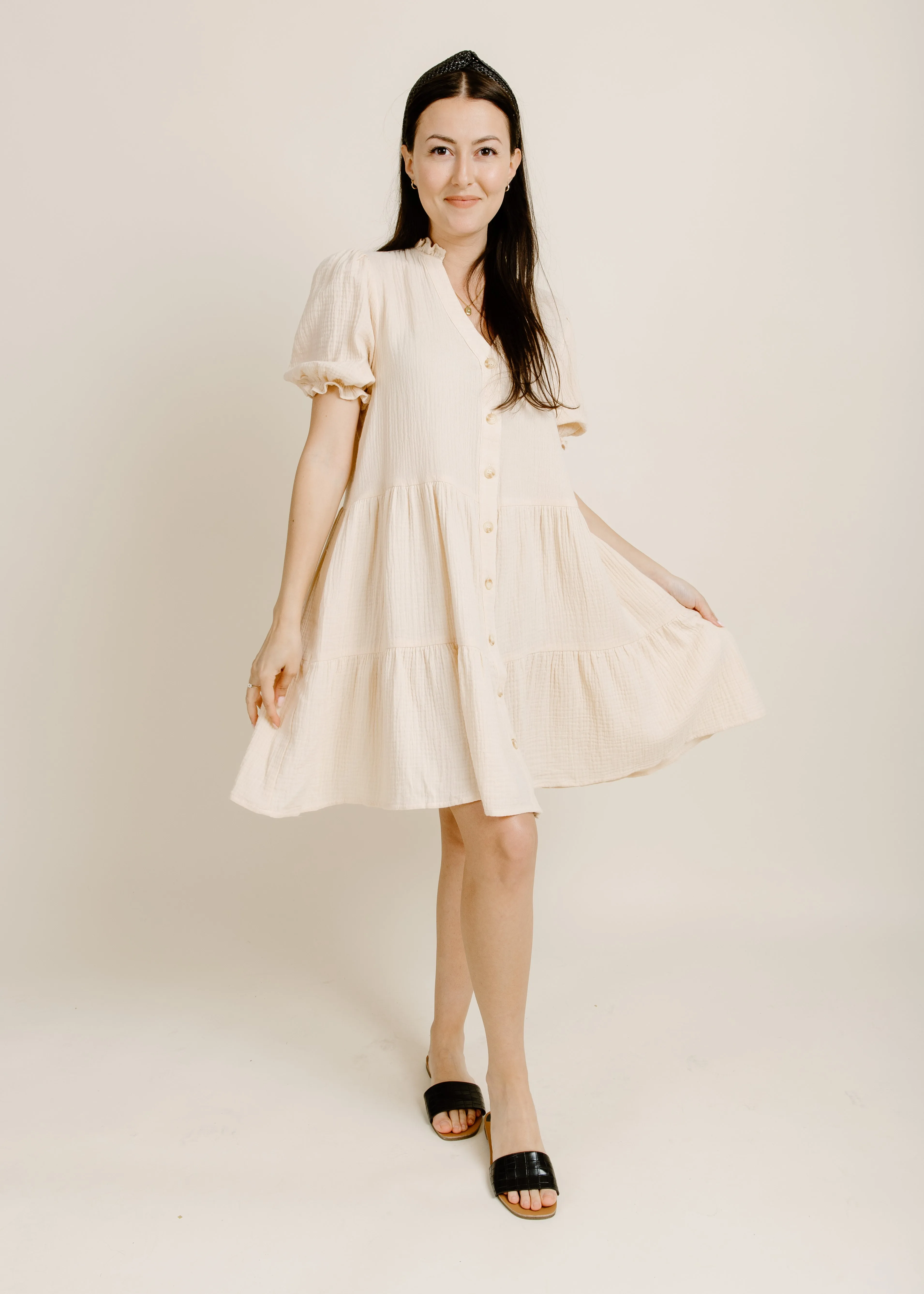 Katie Mini Dress - Natural sold by Vinnie Louise
