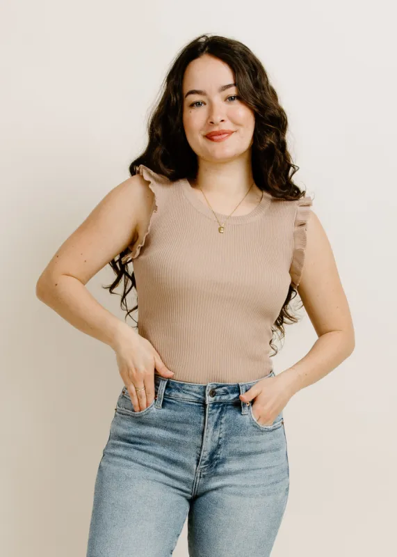 Shelly Knit Tank - Tan made by Blu Pepper