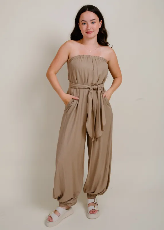 Brynn Jumpsuit - Taupe sold by Vinnie Louise
