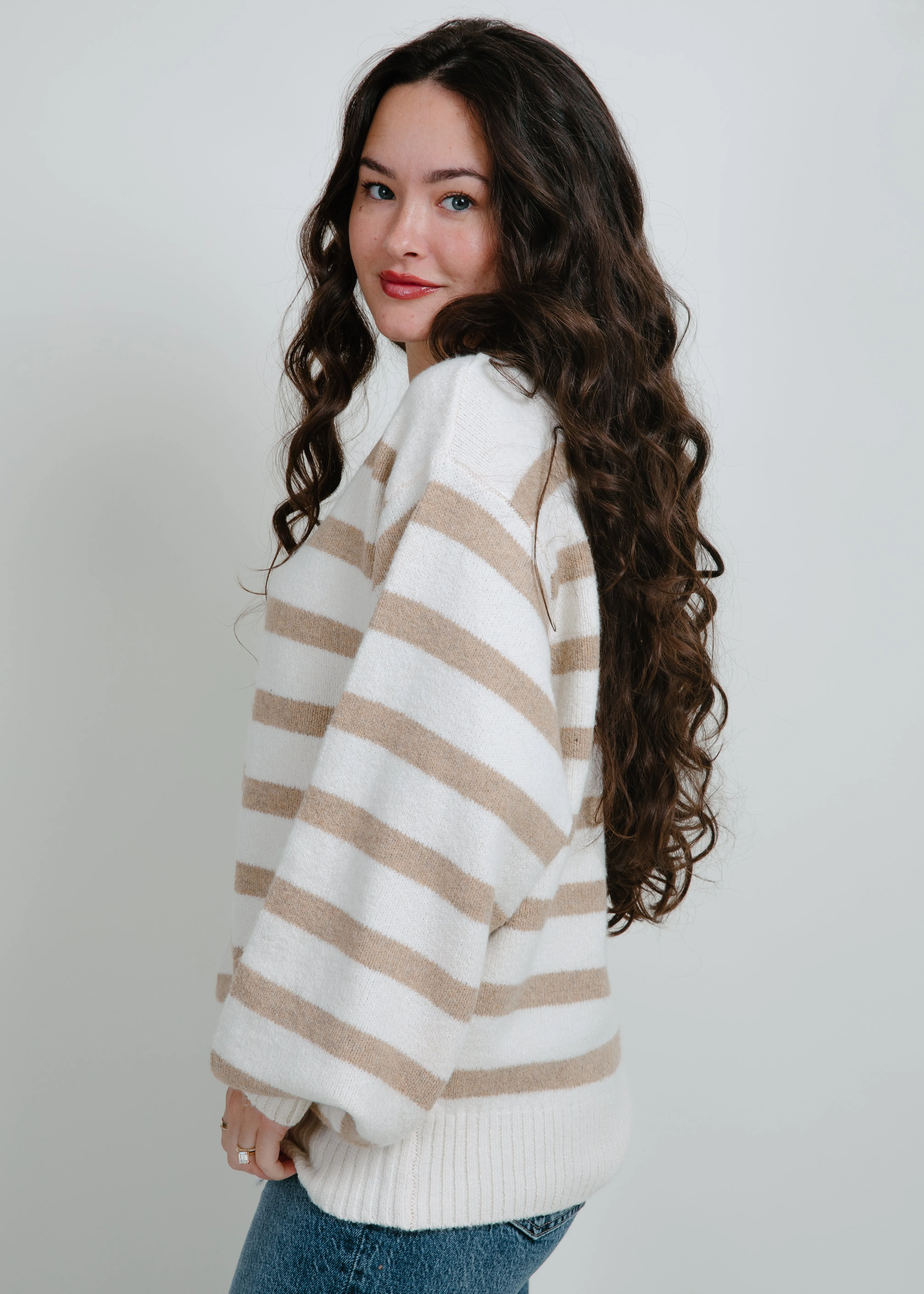 Fable Stripe Sweater - Taupe sold by Vinnie Louise product image thumbnail 2