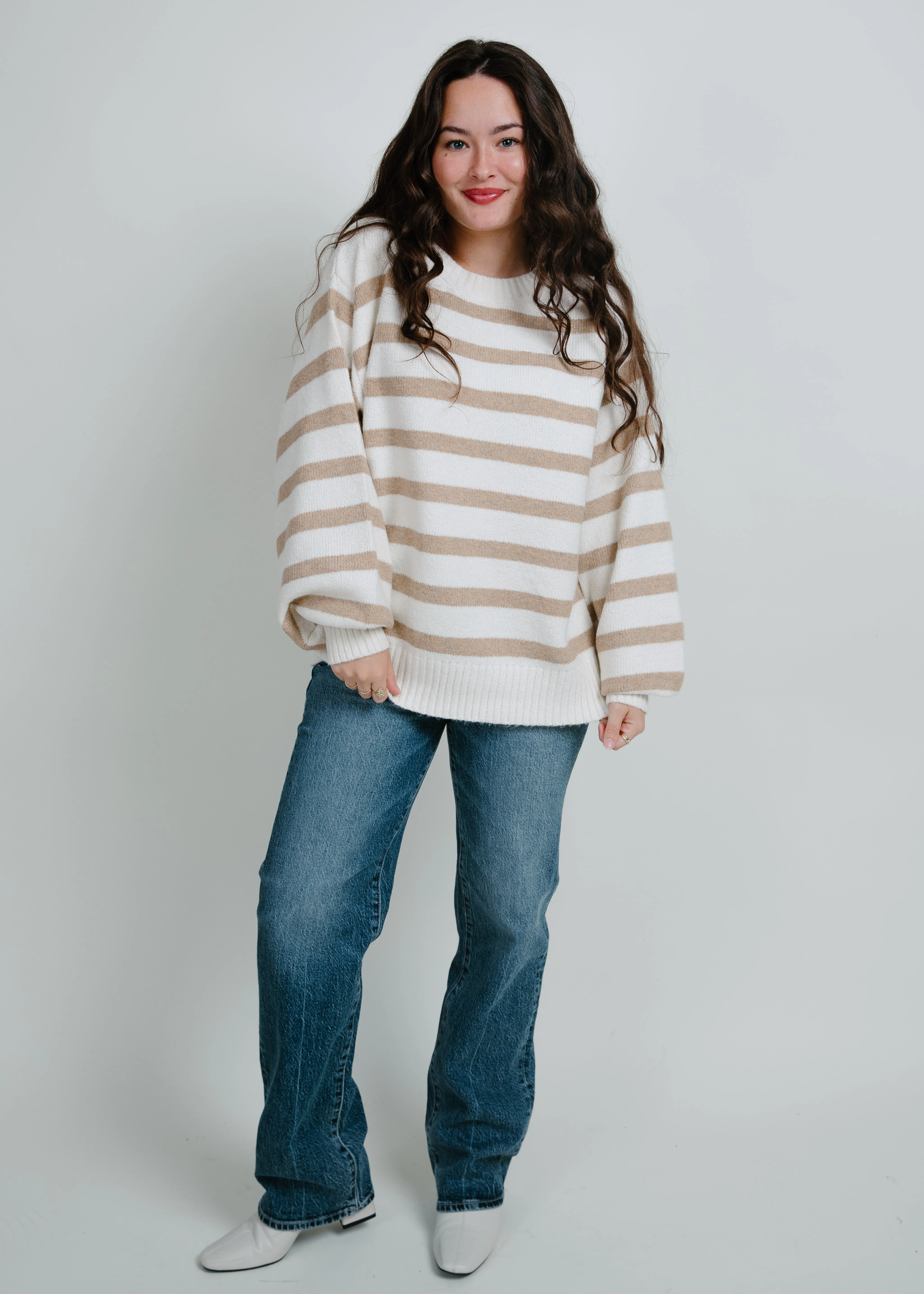 Fable Stripe Sweater - Taupe sold by Vinnie Louise product image thumbnail 4