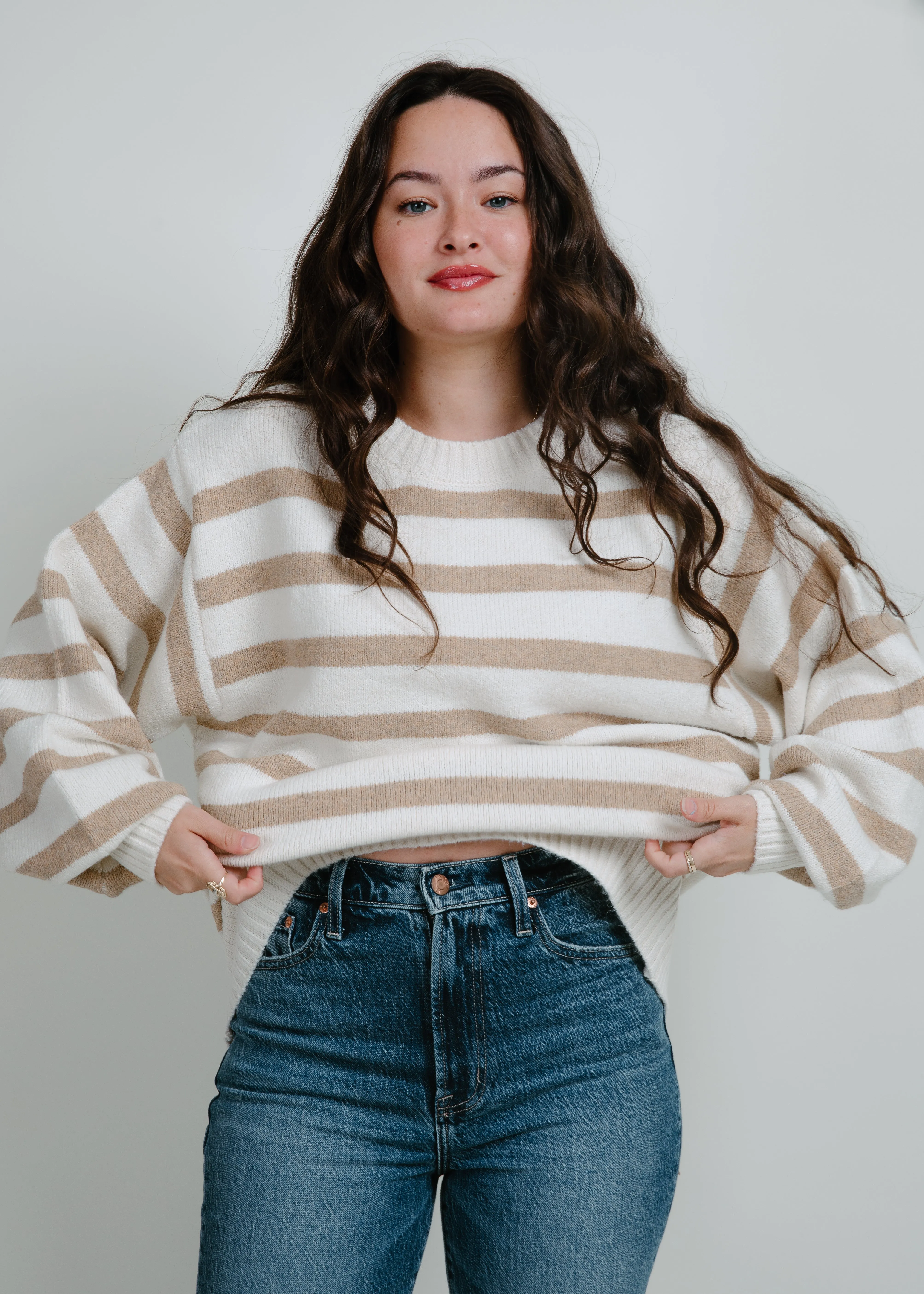 Fable Stripe Sweater - Taupe sold by Vinnie Louise product image thumbnail 5