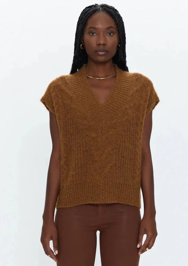 Kiran Sweater Vest - Chestnut sold by Vinnie Louise product image thumbnail 2
